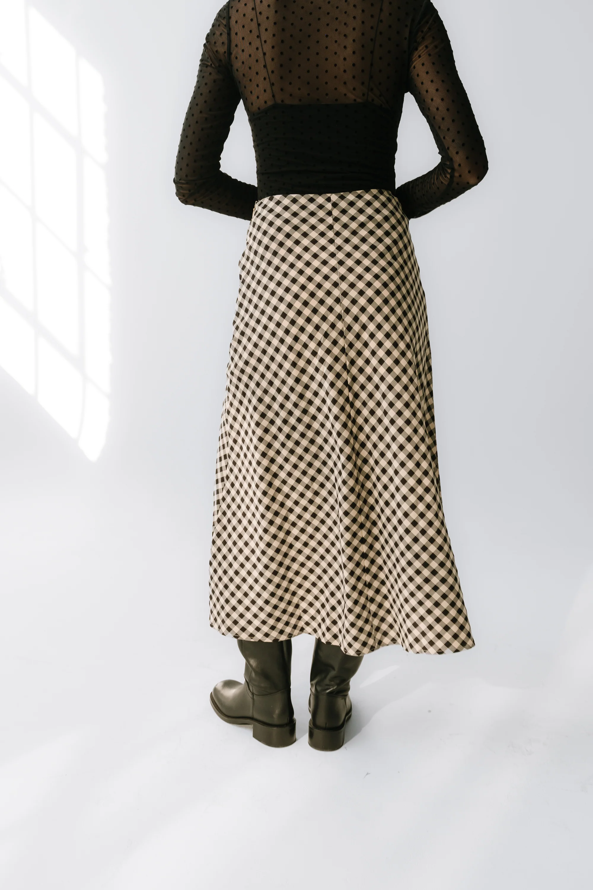Posie Gingham Skirt in Black - FINAL SALE - Image 4