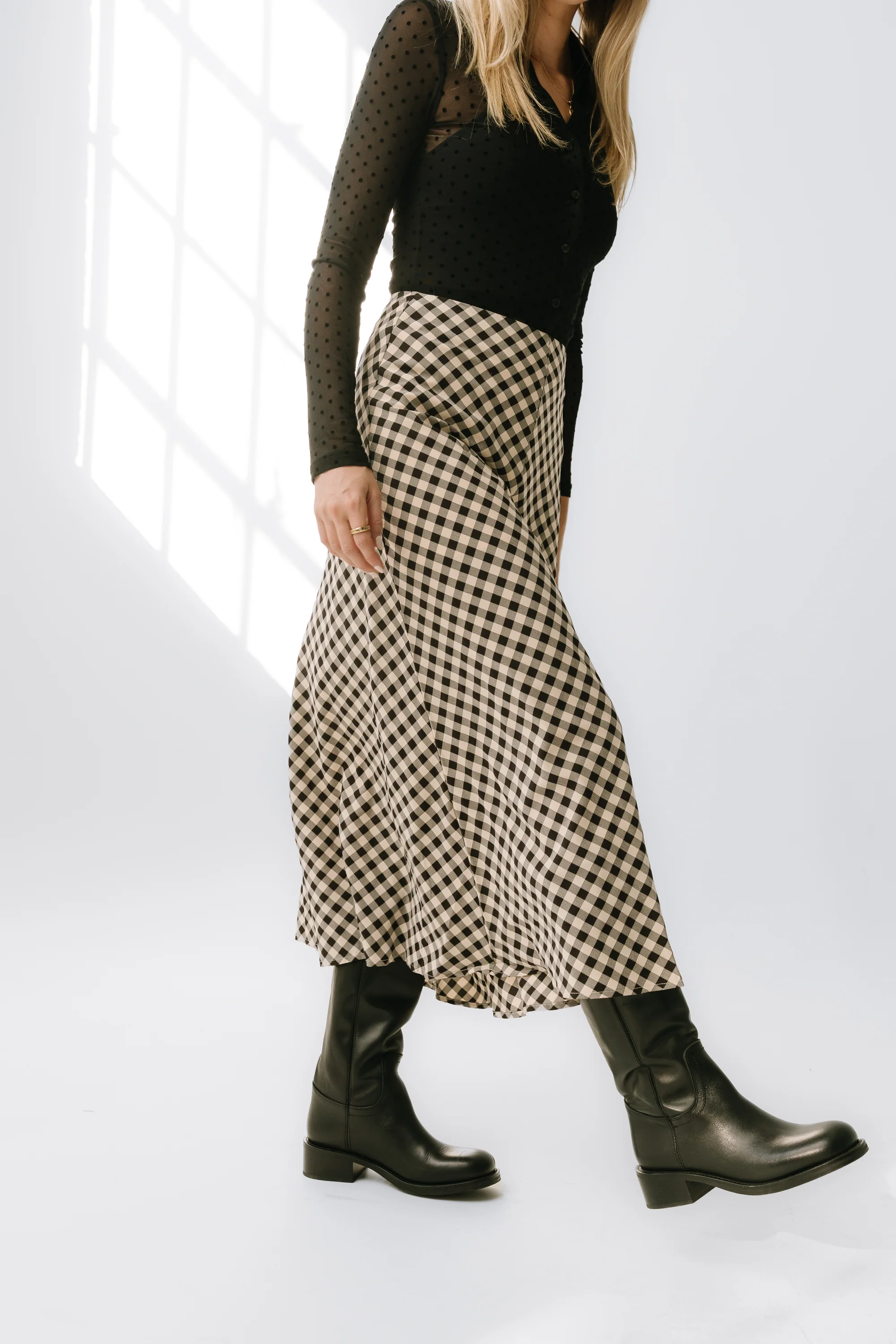 Posie Gingham Skirt in Black - FINAL SALE - Image 6