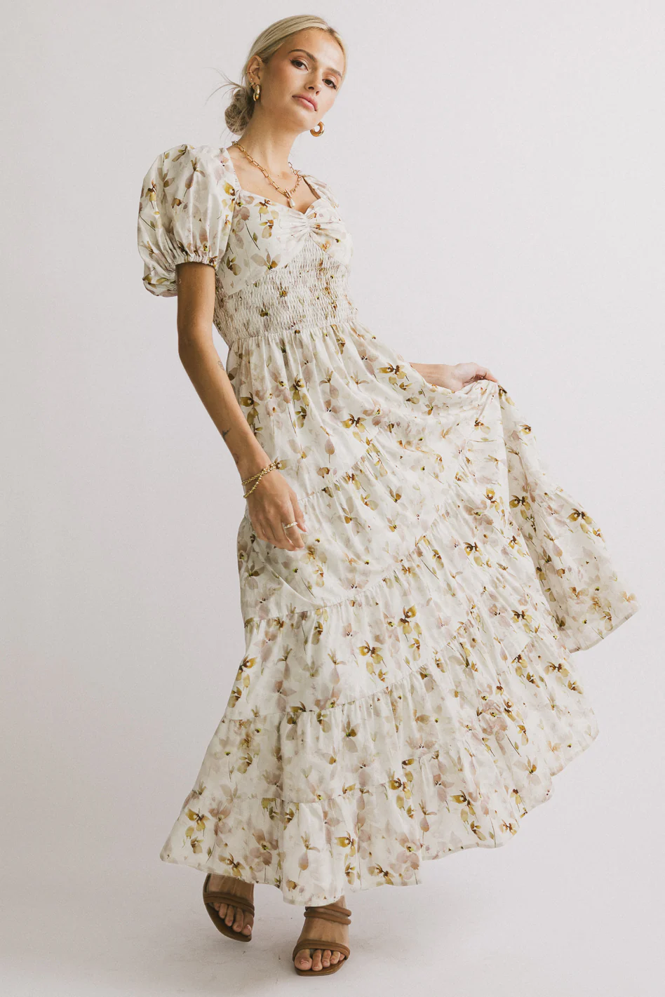 Robbie Floral Midi Dress in Mauve - FINAL SALE - Image 7