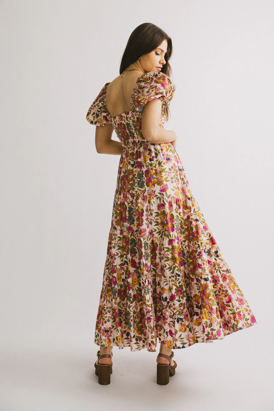 Robbie Floral Midi Dress in Pink - FINAL SALE - Image 6