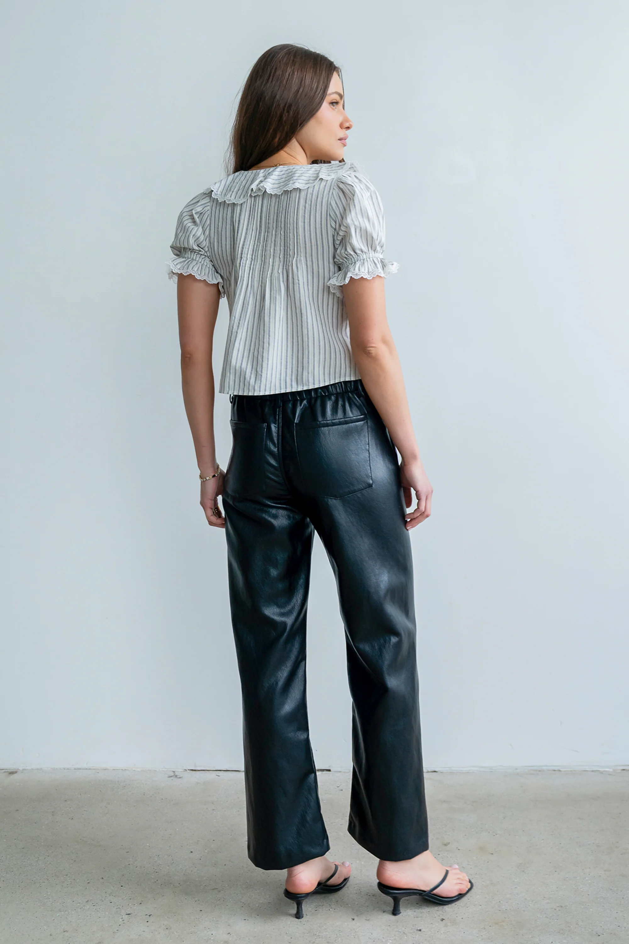 Priya Vegan Leather Wide Leg Pants - FINAL SALE - Image 5