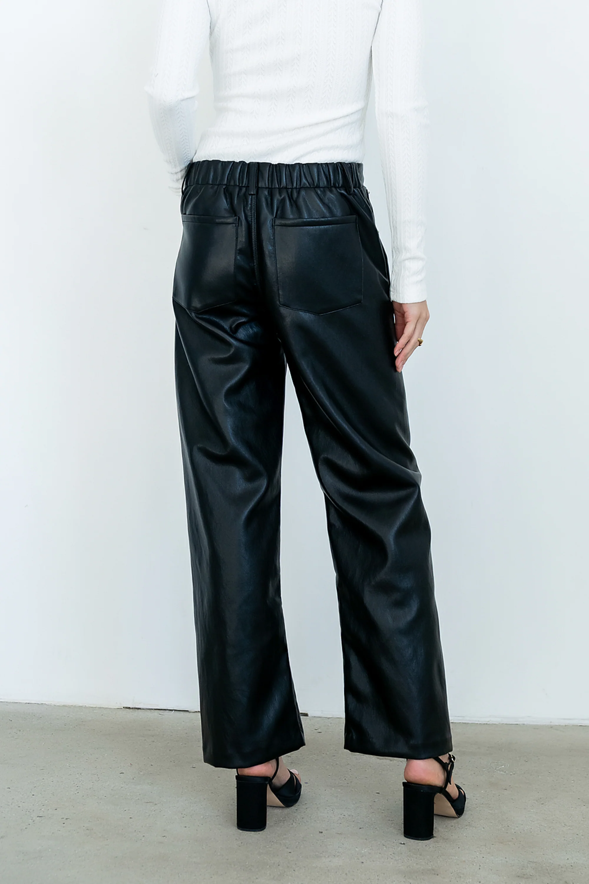 Priya Vegan Leather Wide Leg Pants - FINAL SALE - Image 7