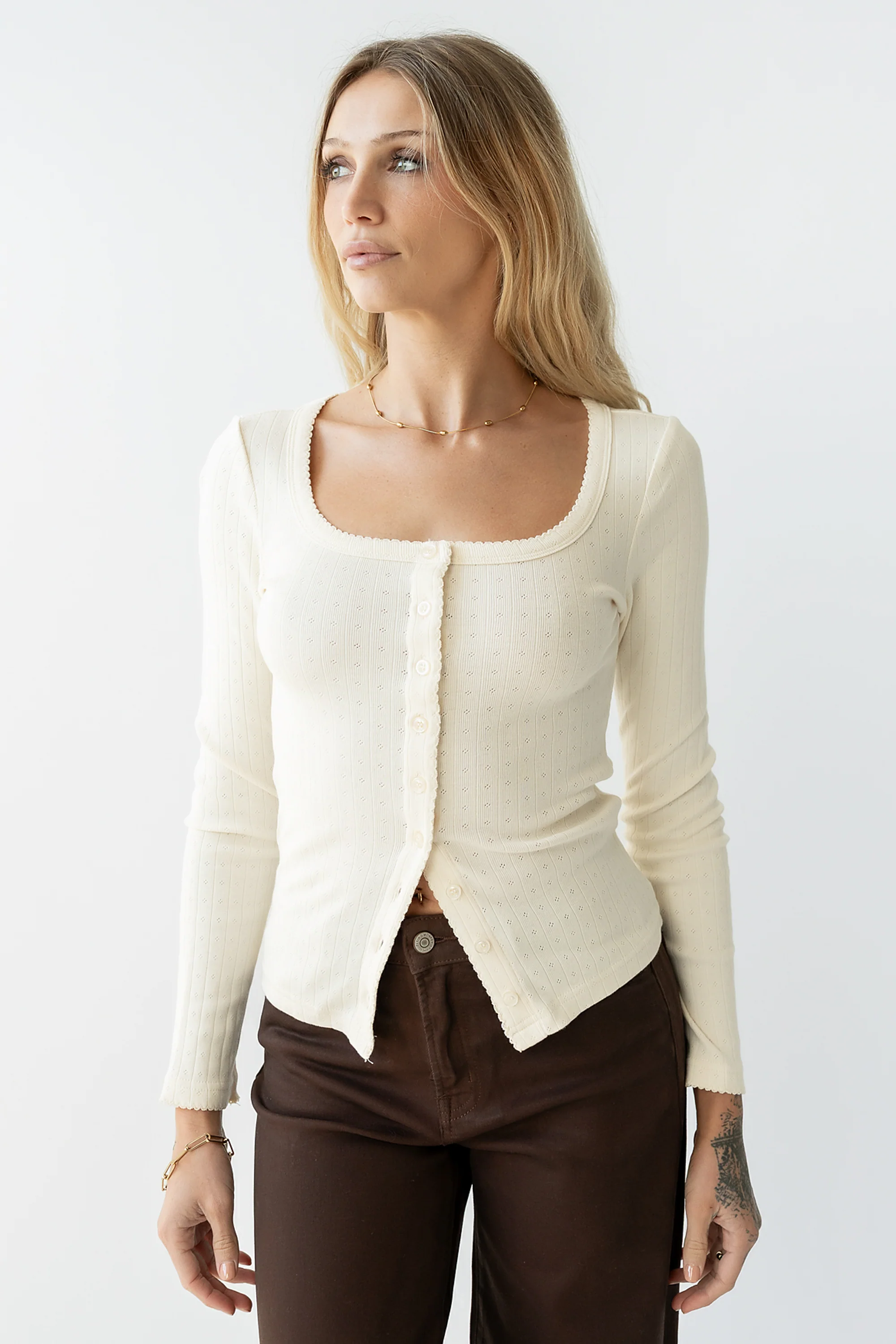 Pura Knit Top in Cream