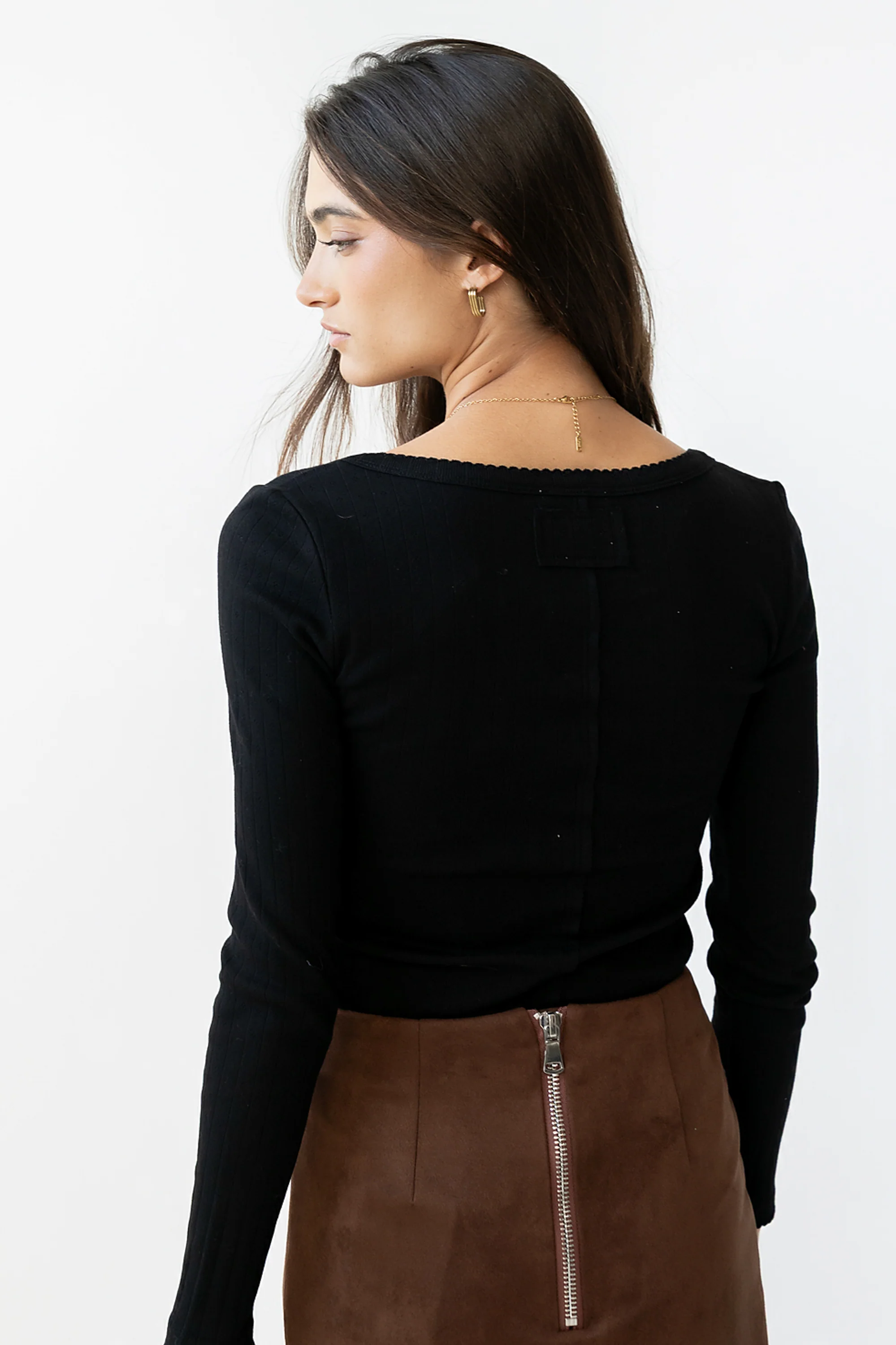 Pura Knit Top in Black - Image 2
