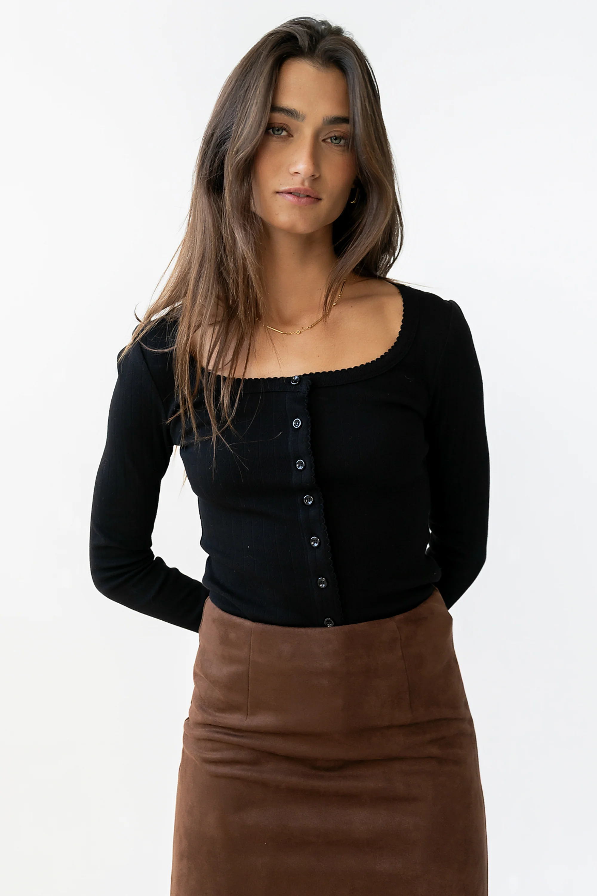 Pura Knit Top in Black - Image 4