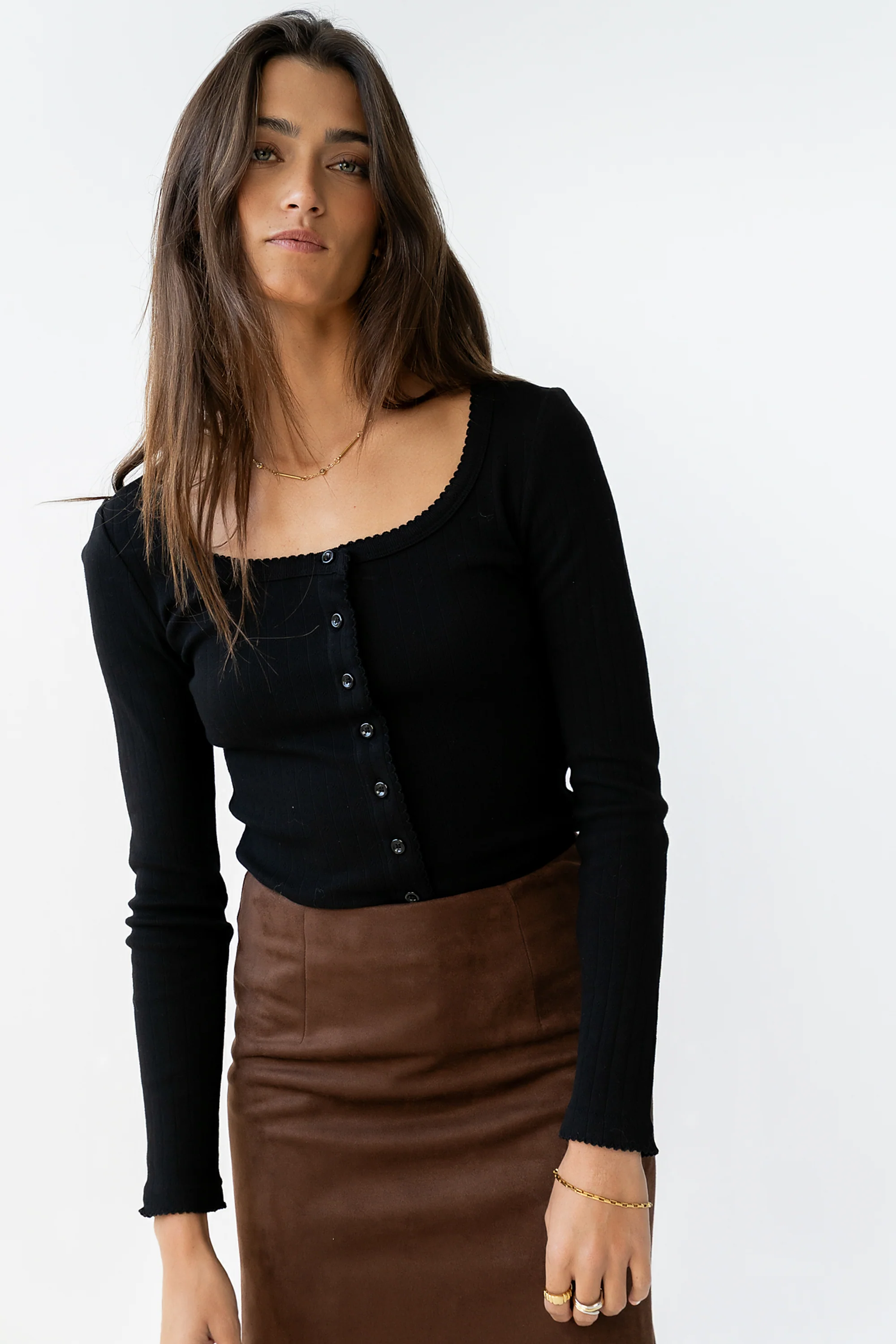 Pura Knit Top in Black - Image 8