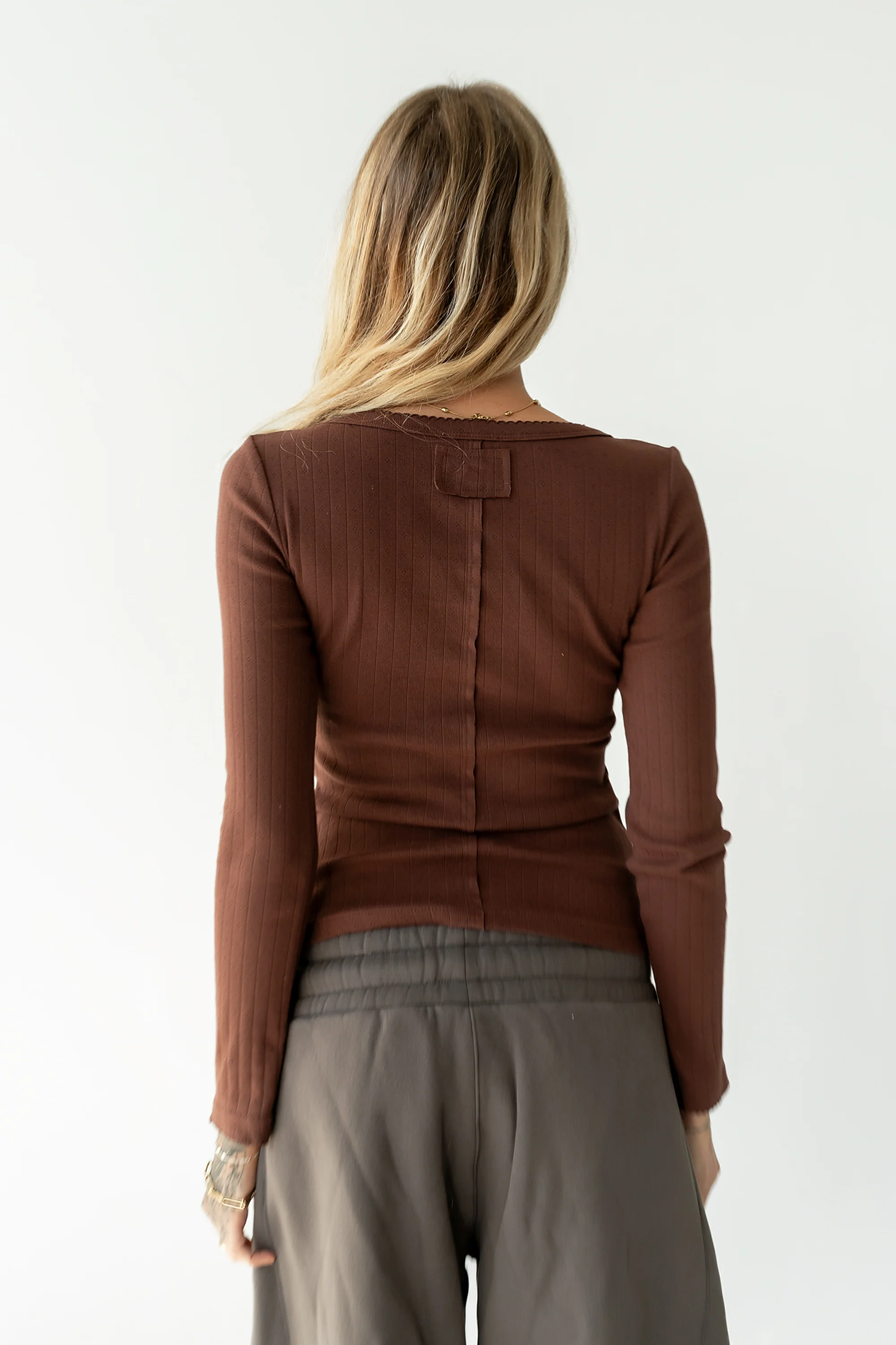 Pura Knit Top in Brown - Image 2