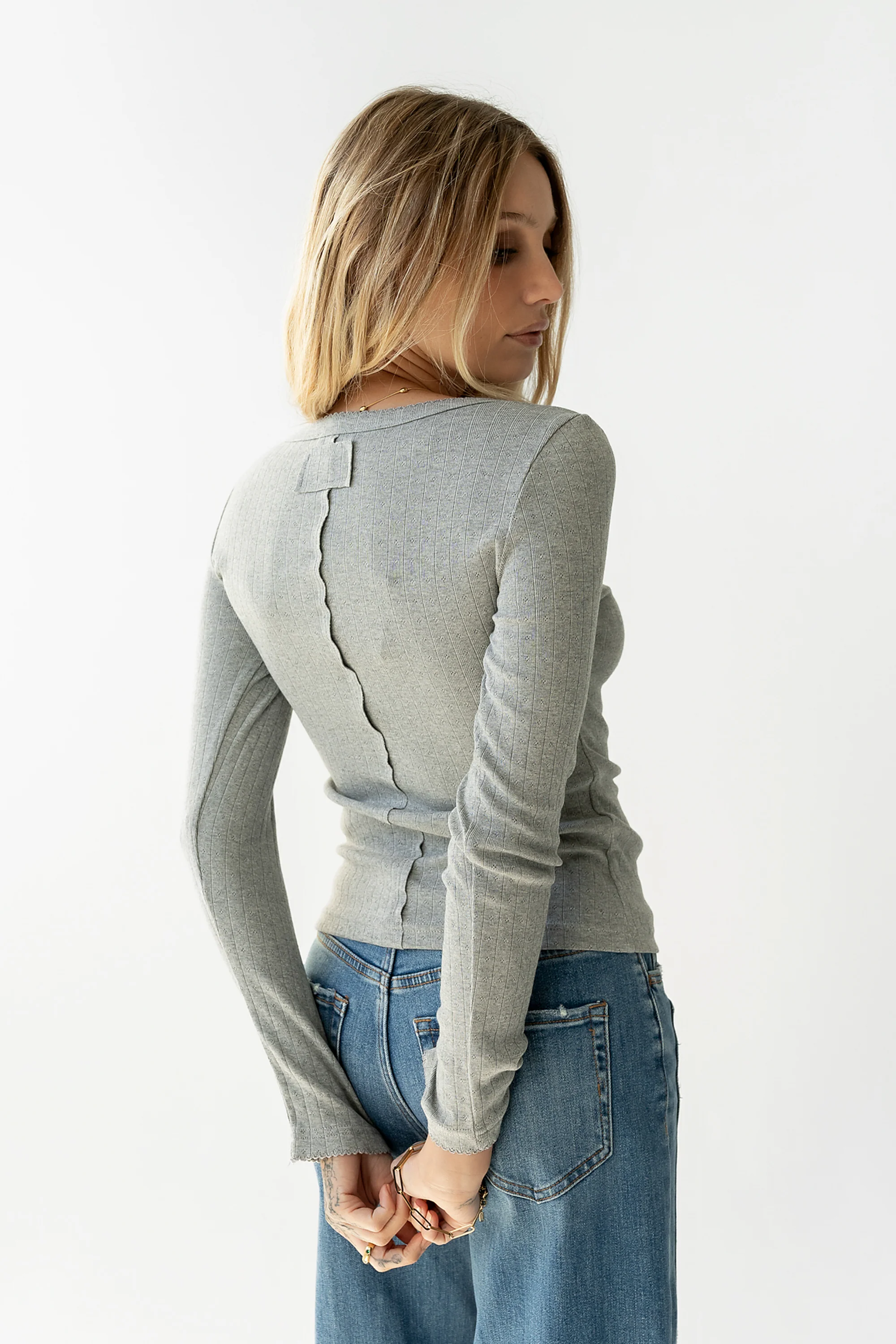 Pura Knit Top in Grey - Image 3