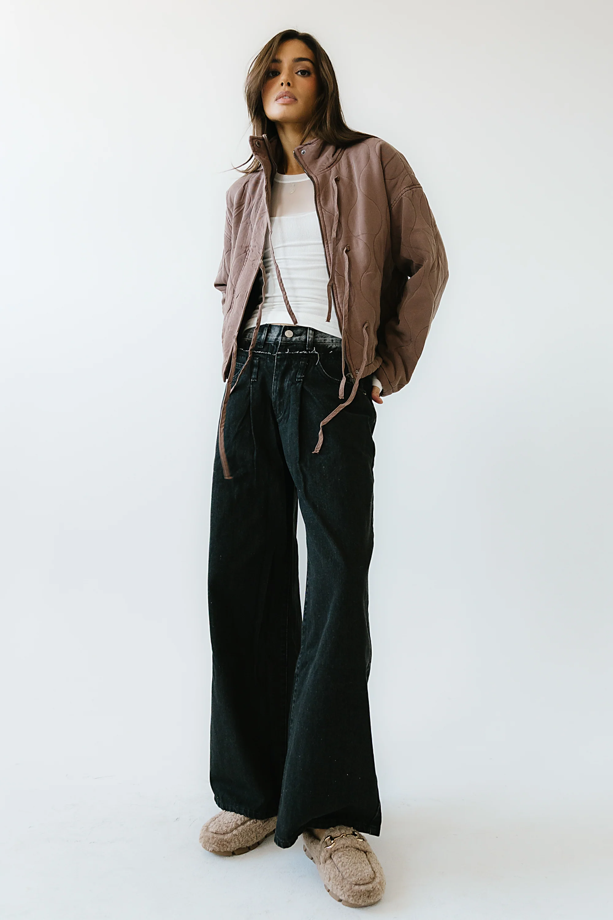 Quinn Quilted Jacket in Brown - FINAL SALE - Image 2