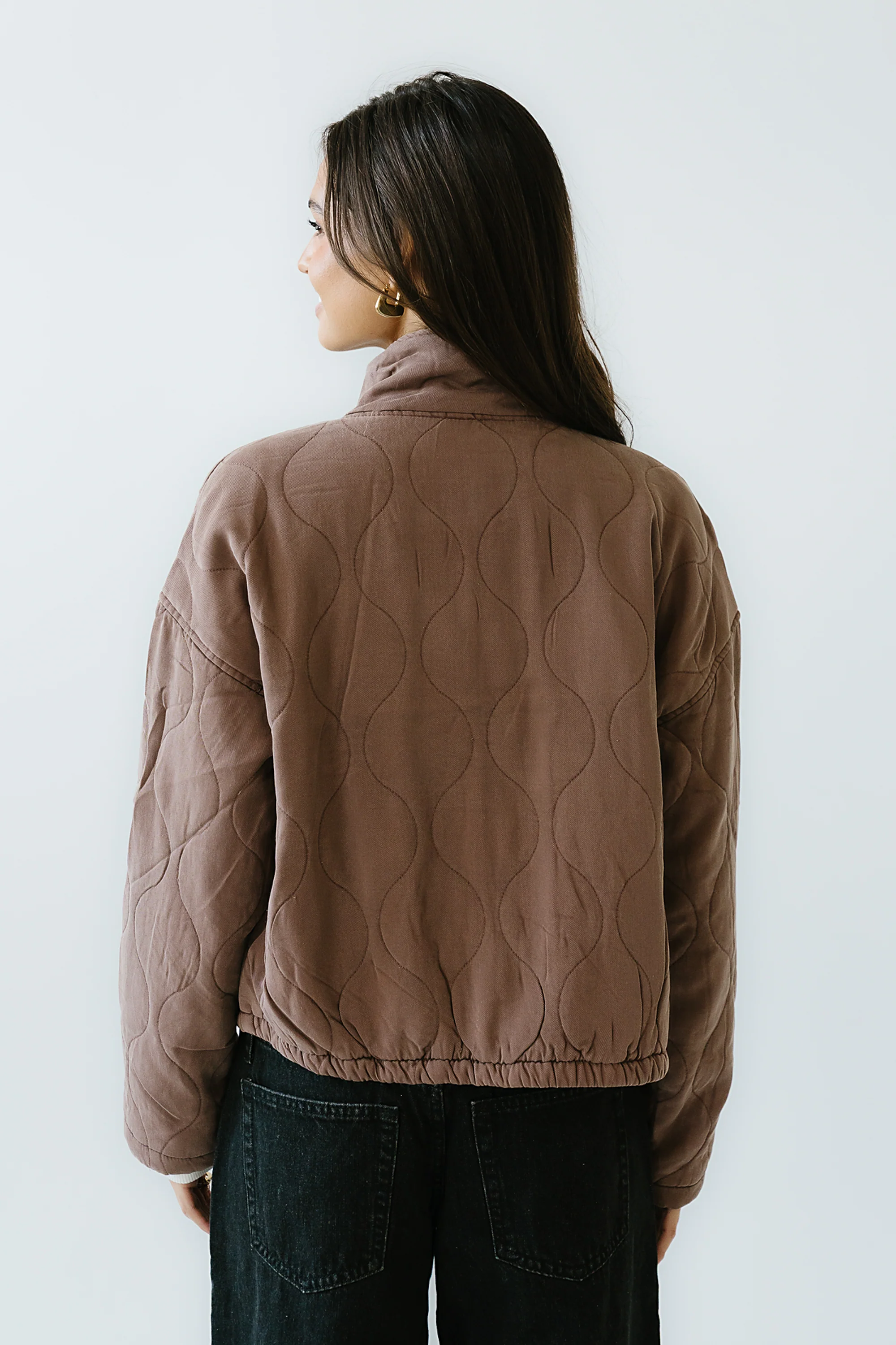 Quinn Quilted Jacket in Brown - FINAL SALE - Image 3