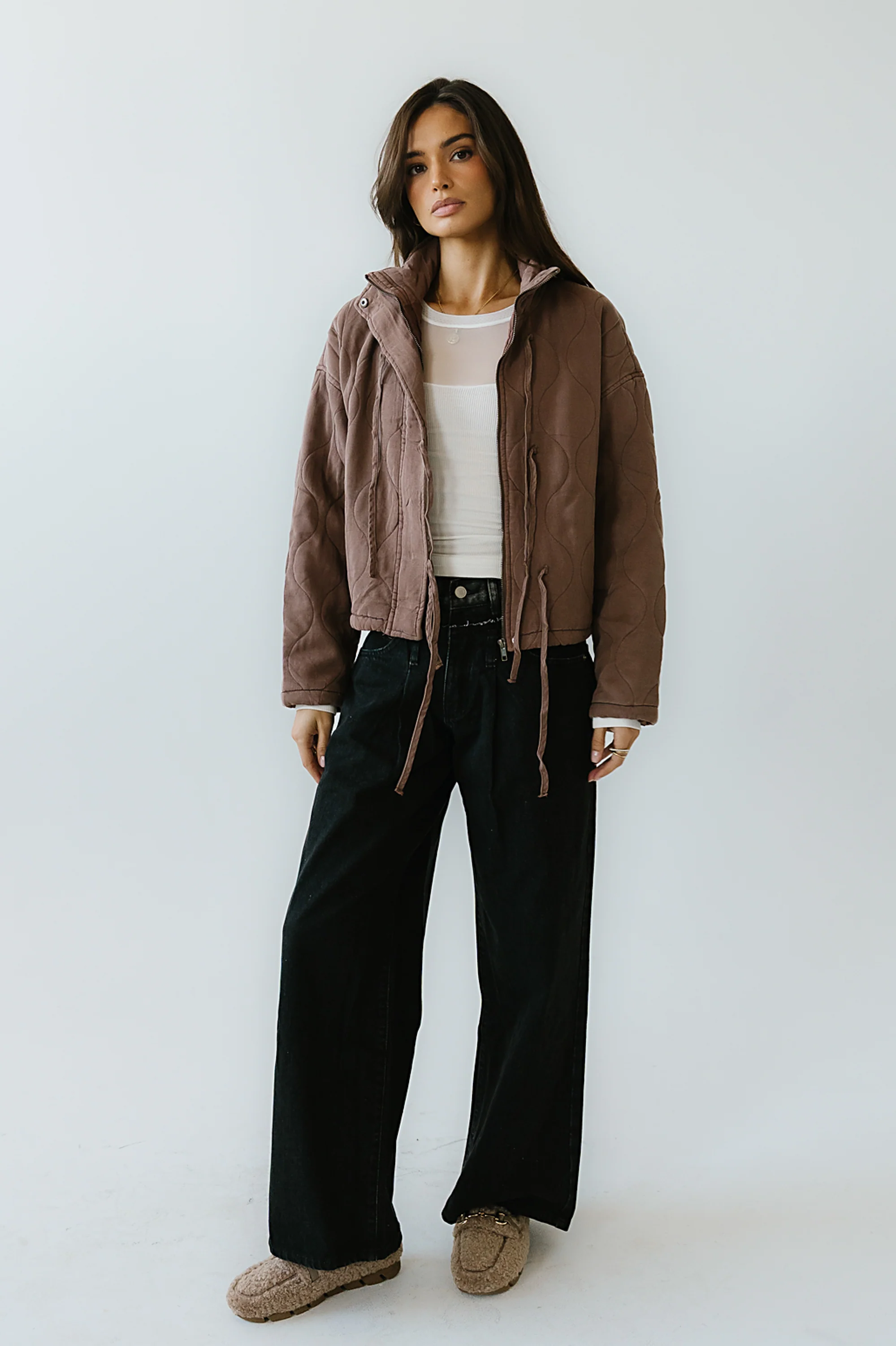 Quinn Quilted Jacket in Brown - FINAL SALE - Image 7