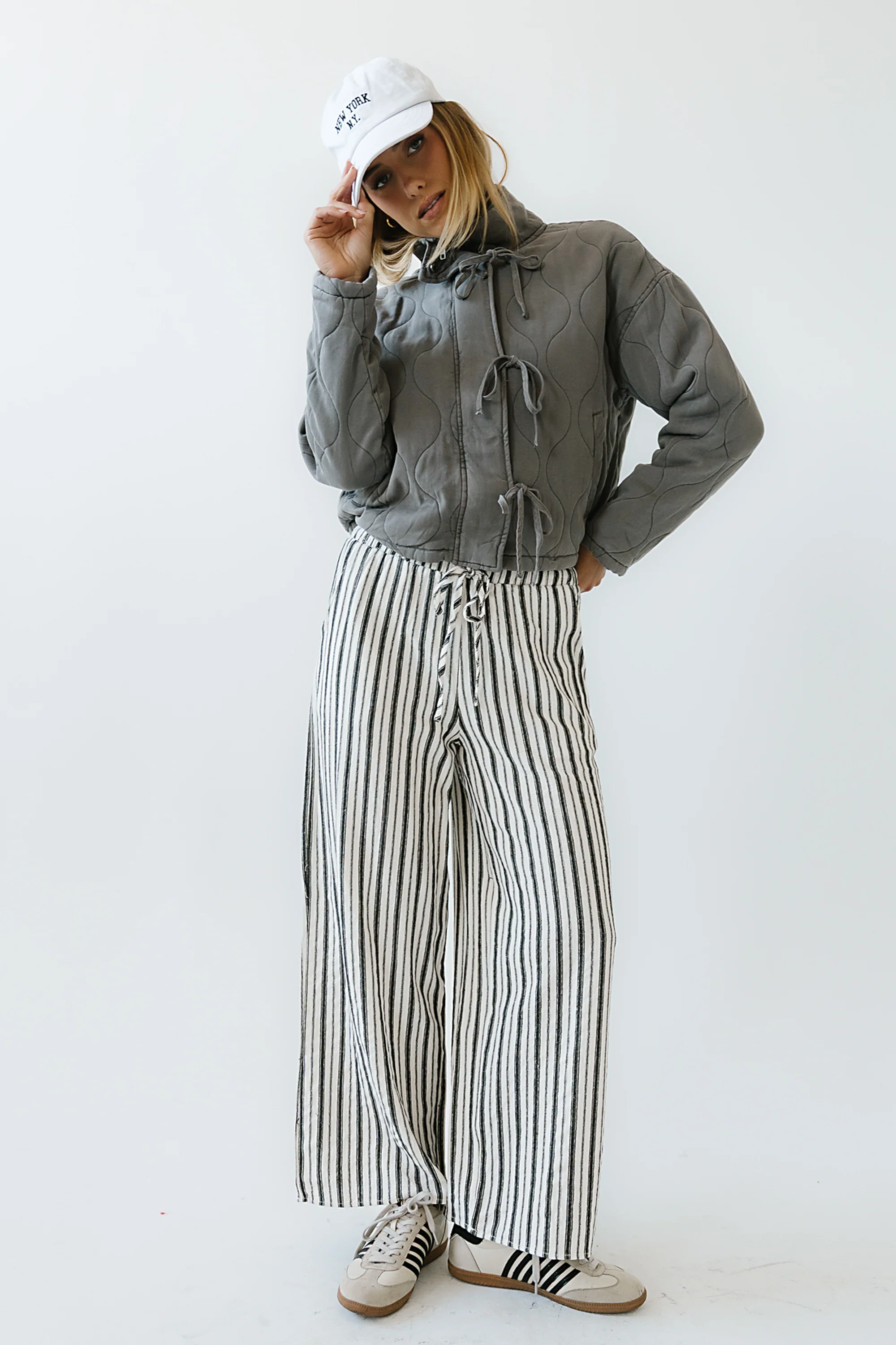 Quinn Quilted Jacket in Charcoal - FINAL SALE - Image 3