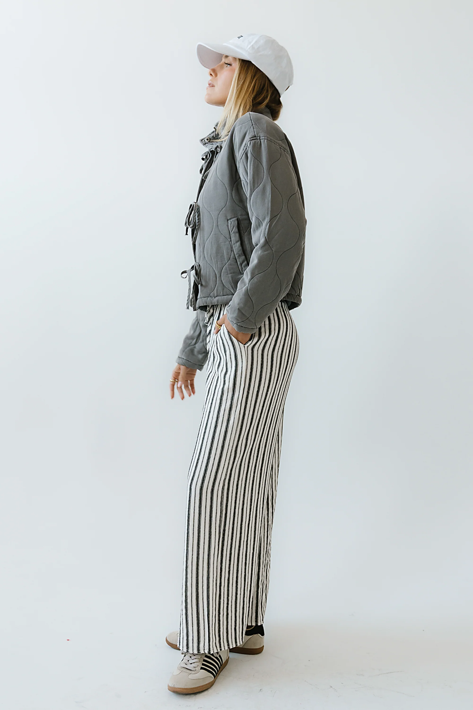 Quinn Quilted Jacket in Charcoal - FINAL SALE - Image 4