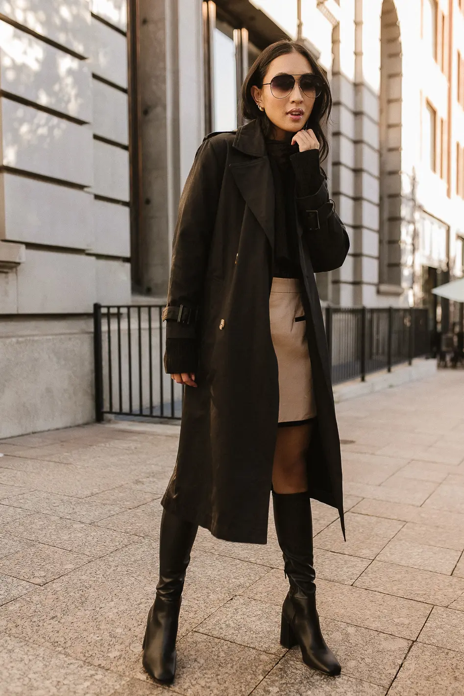 Rachel Trench Coat in Black - FINAL SALE - Image 5