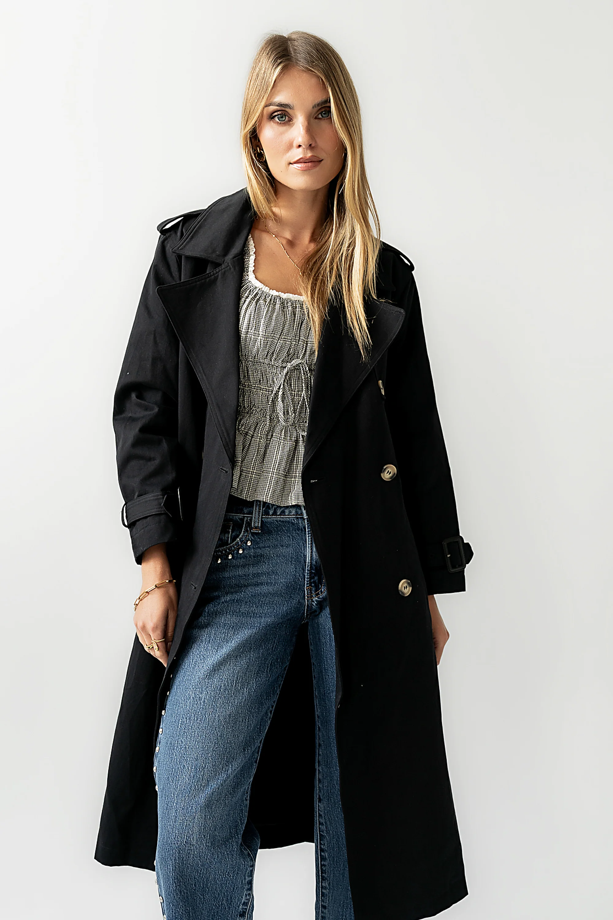 Rachel Trench Coat in Black - FINAL SALE - Image 8
