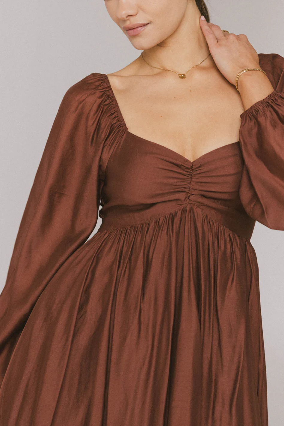 Rael Midi Dress in Brown - FINAL SALE - Image 3