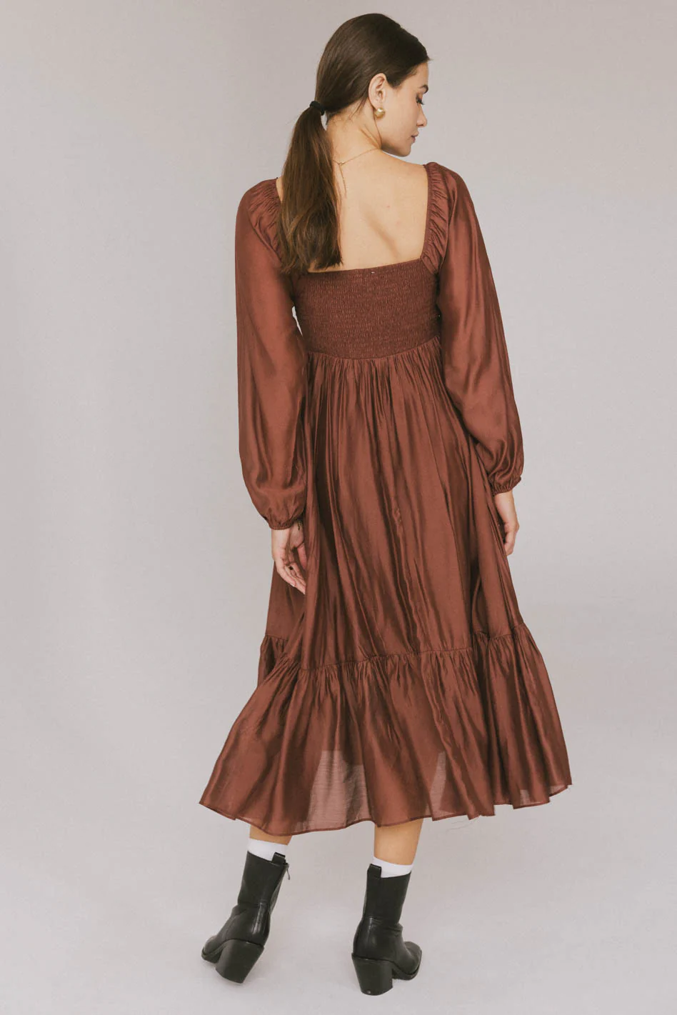 Rael Midi Dress in Brown - FINAL SALE - Image 4