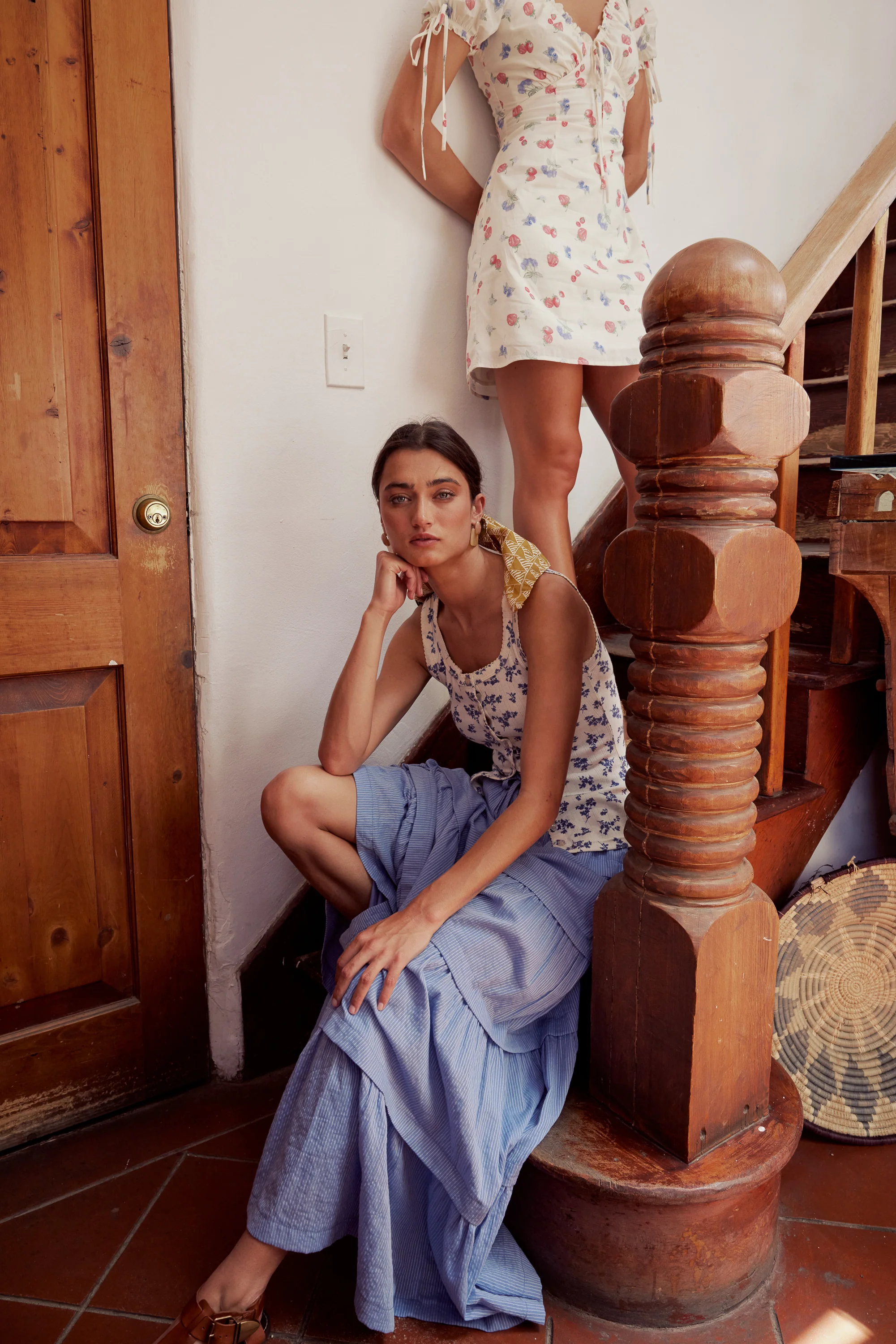 Rain Striped Maxi Skirt in Blue - FINAL SALE - Image 5