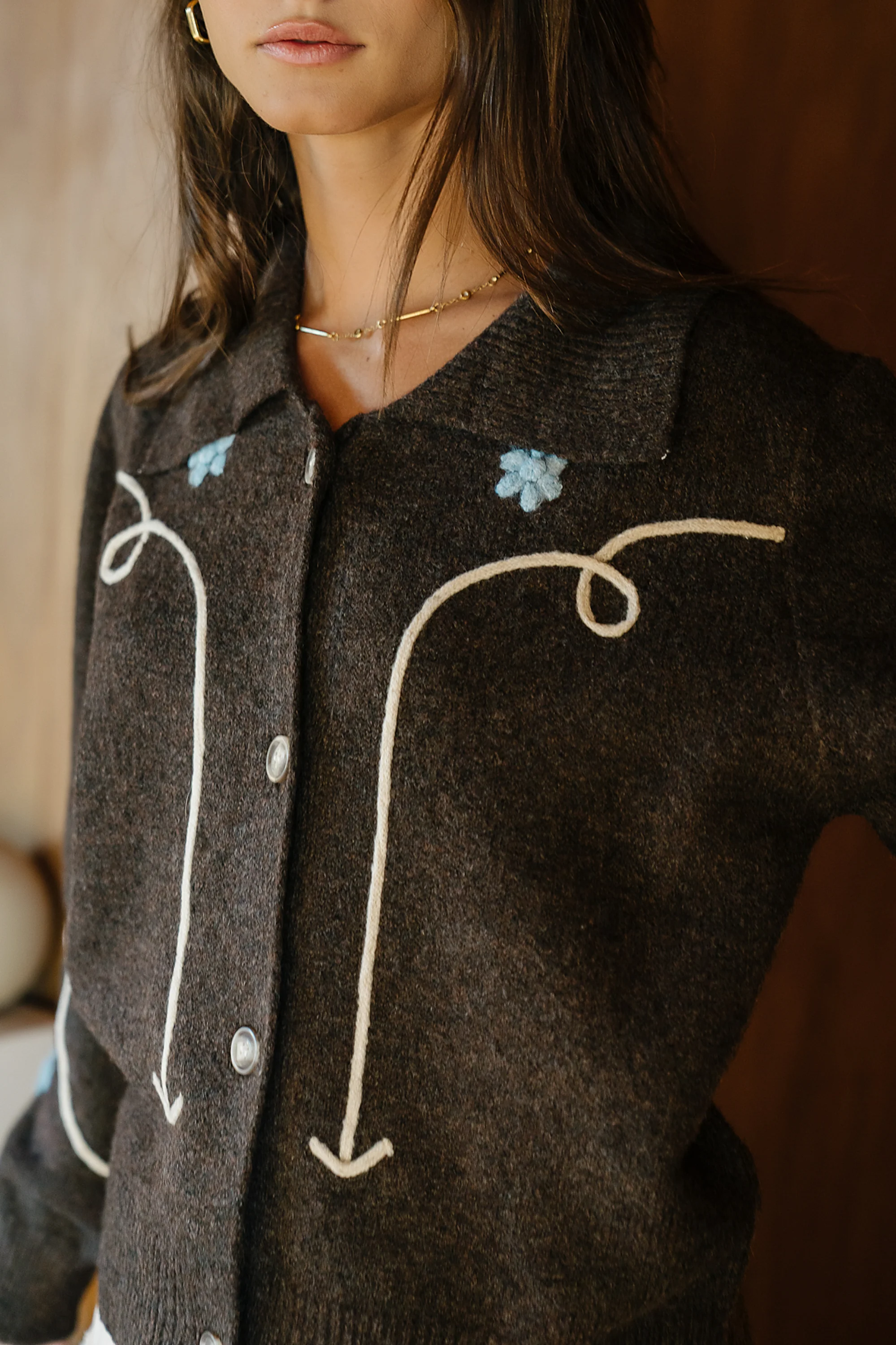 Ramero Embroidered Cardigan - FINAL SALE - Image 3