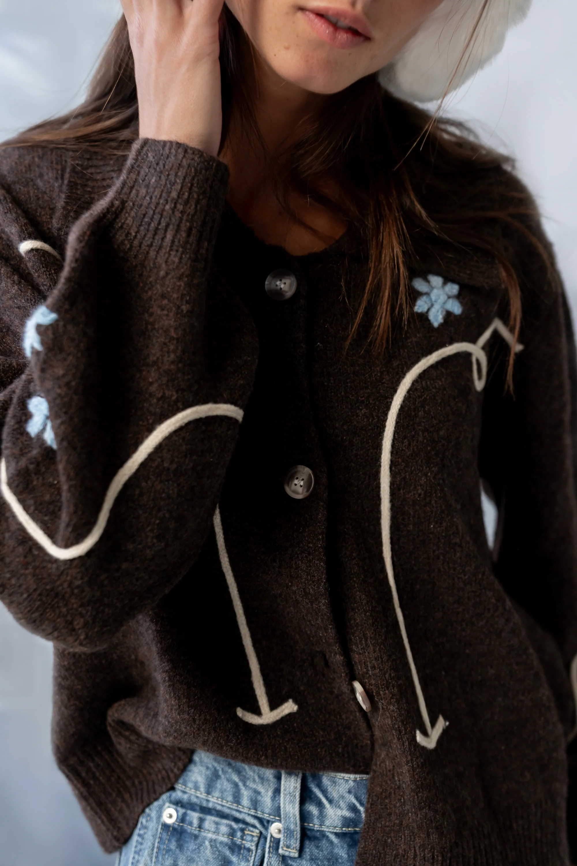 Ramero Embroidered Cardigan - FINAL SALE - Image 6