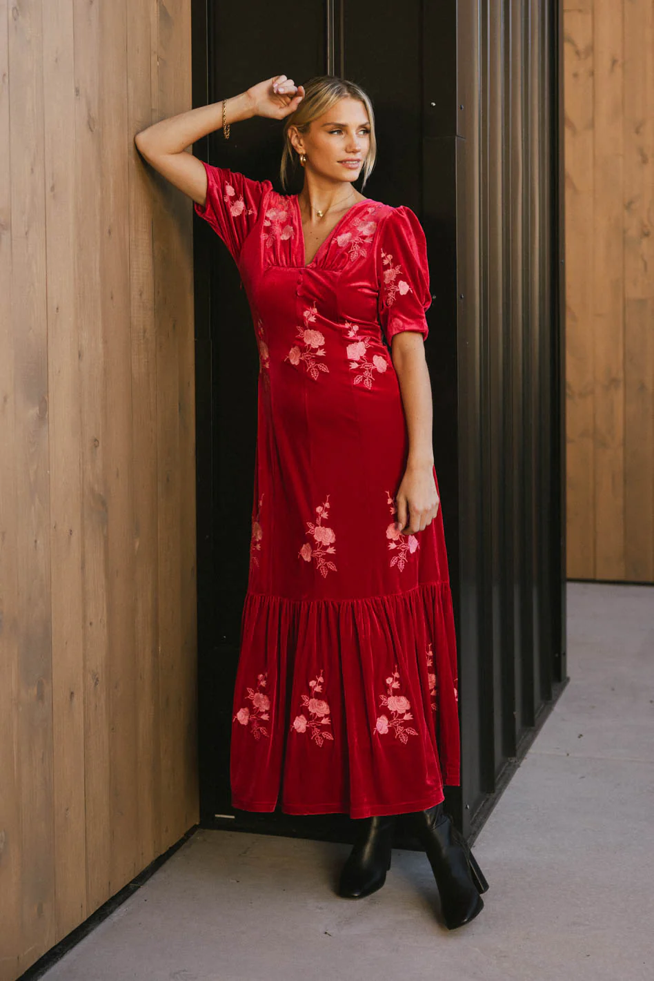 Ratana Velvet Floral Maxi Dress - FINAL SALE - Image 2