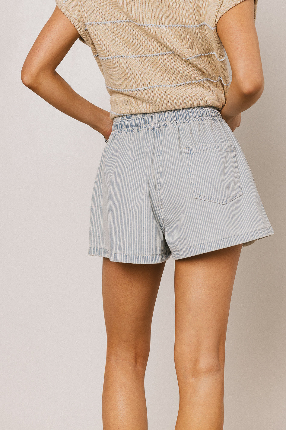 Raven Shorts in Denim Stripe - FINAL SALE - Image 2