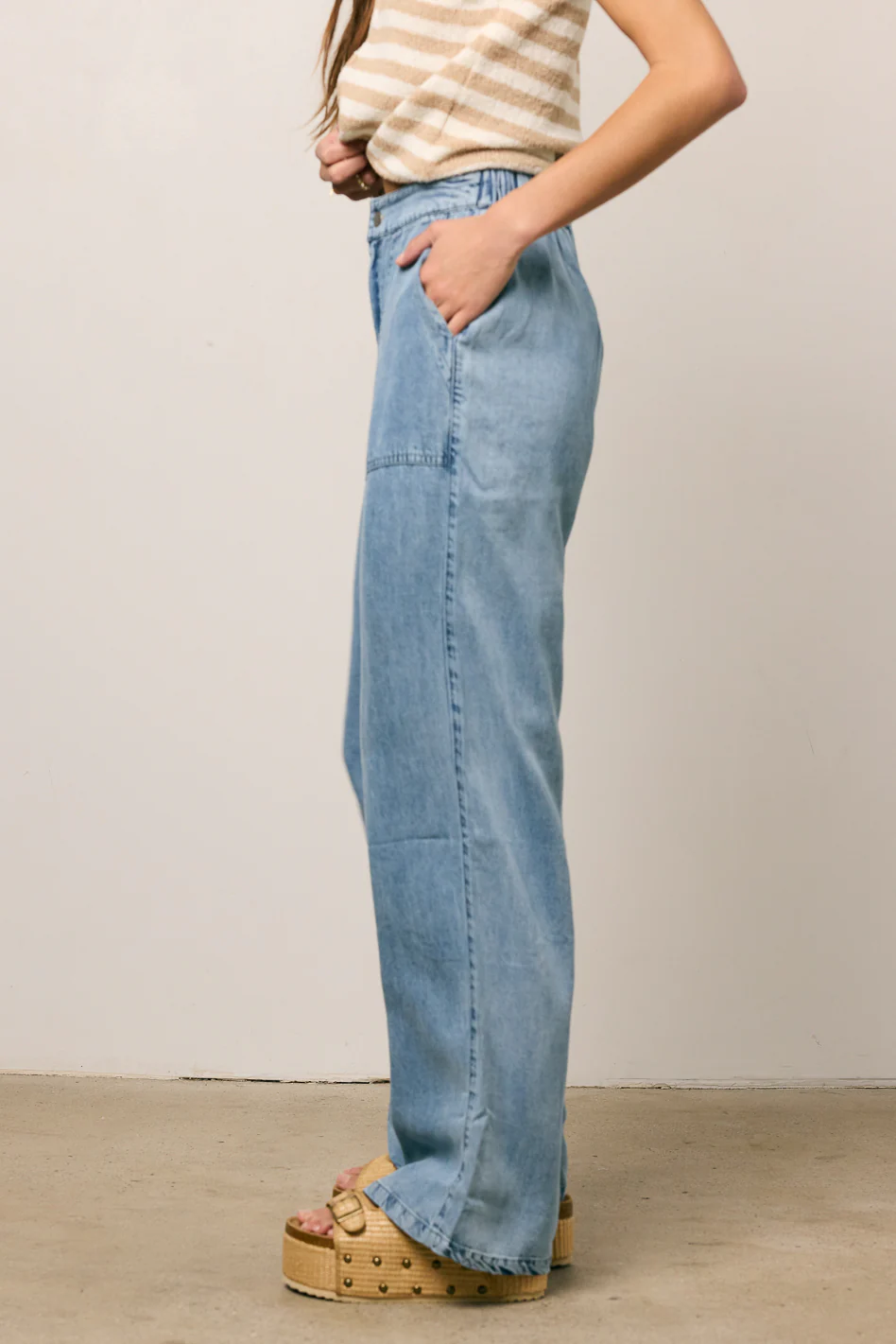 Reece Wide Leg Pants in Blue - Image 4