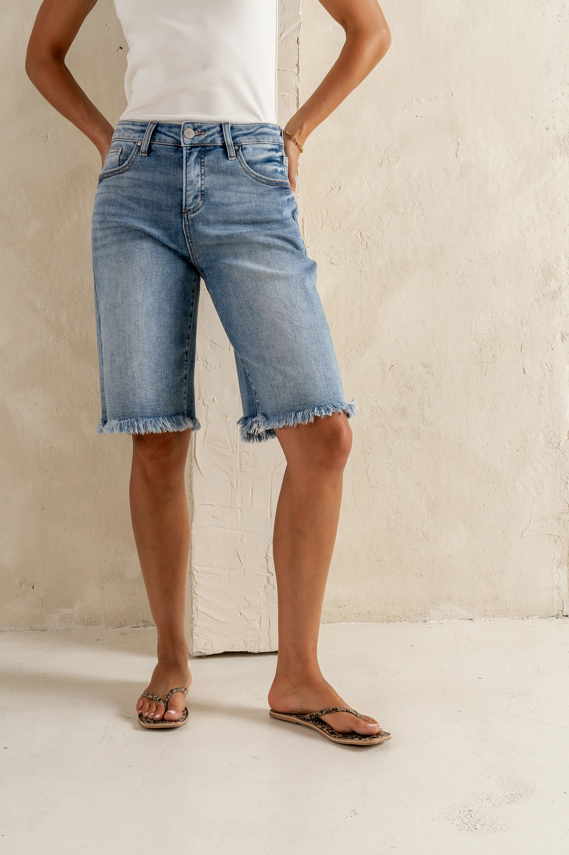 Reese Frayed Bermuda Shorts - FINAL SALE - Image 2