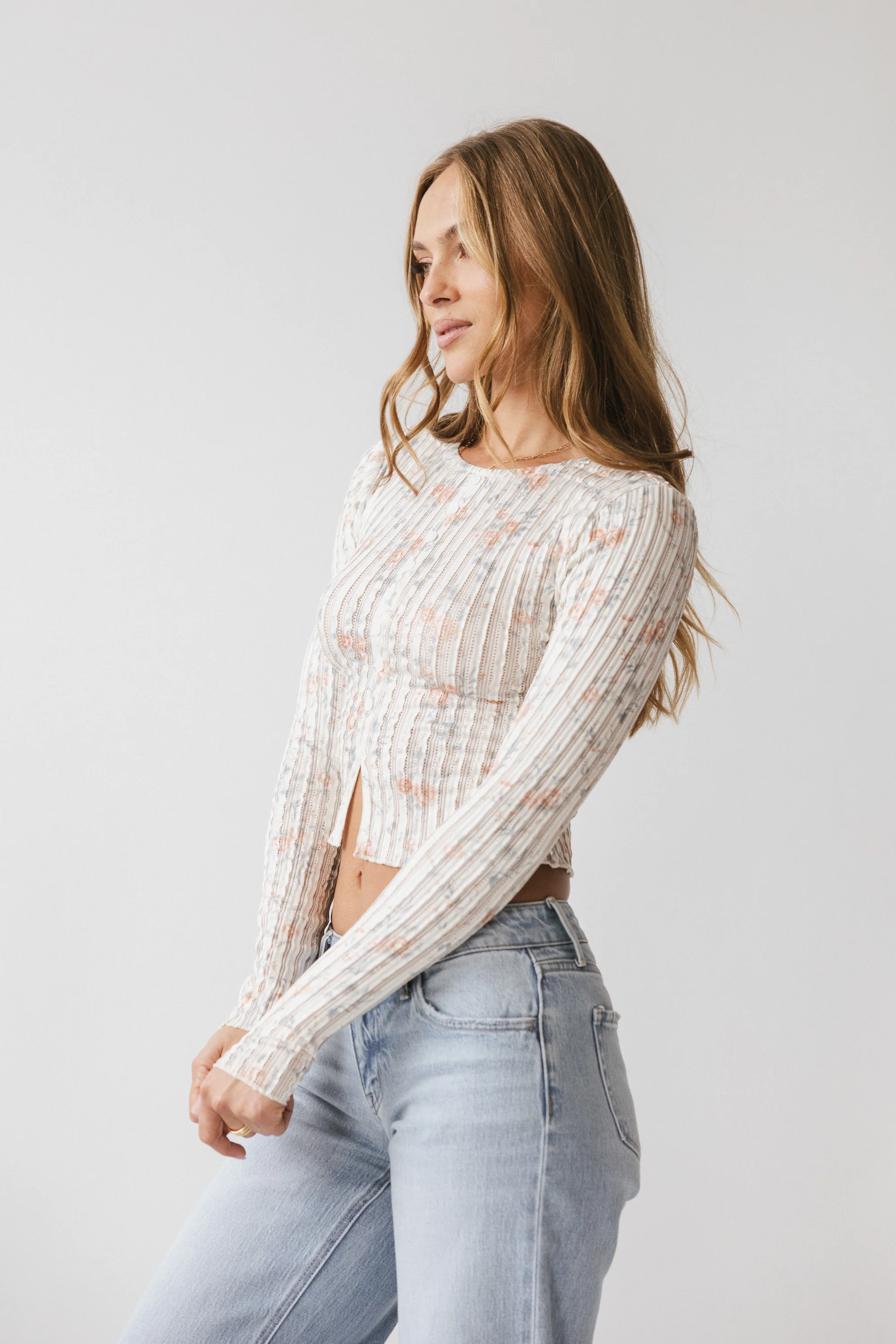 Reggie Floral Top in Peach - FINAL SALE - Image 2