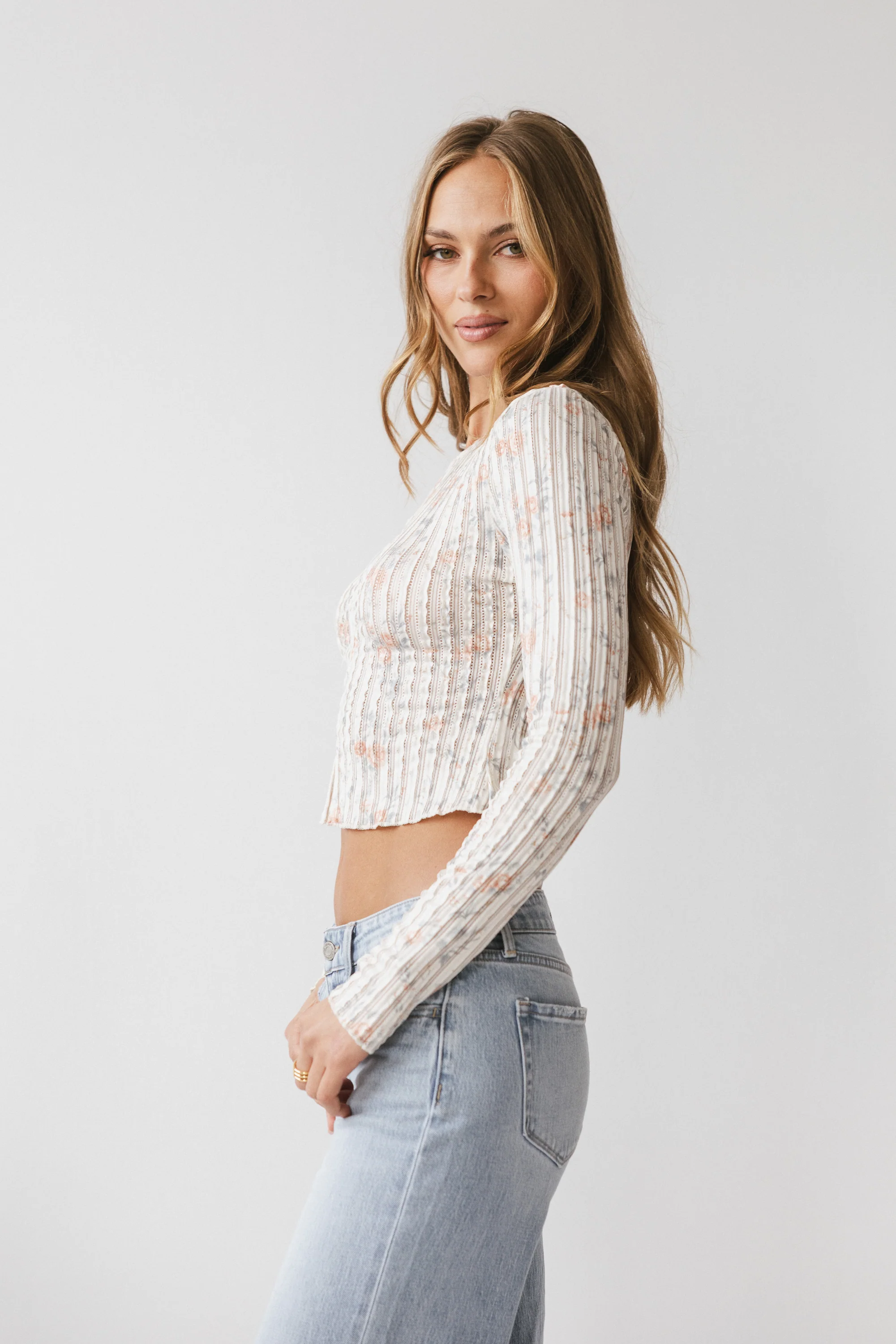 Reggie Floral Top in Peach - FINAL SALE - Image 5