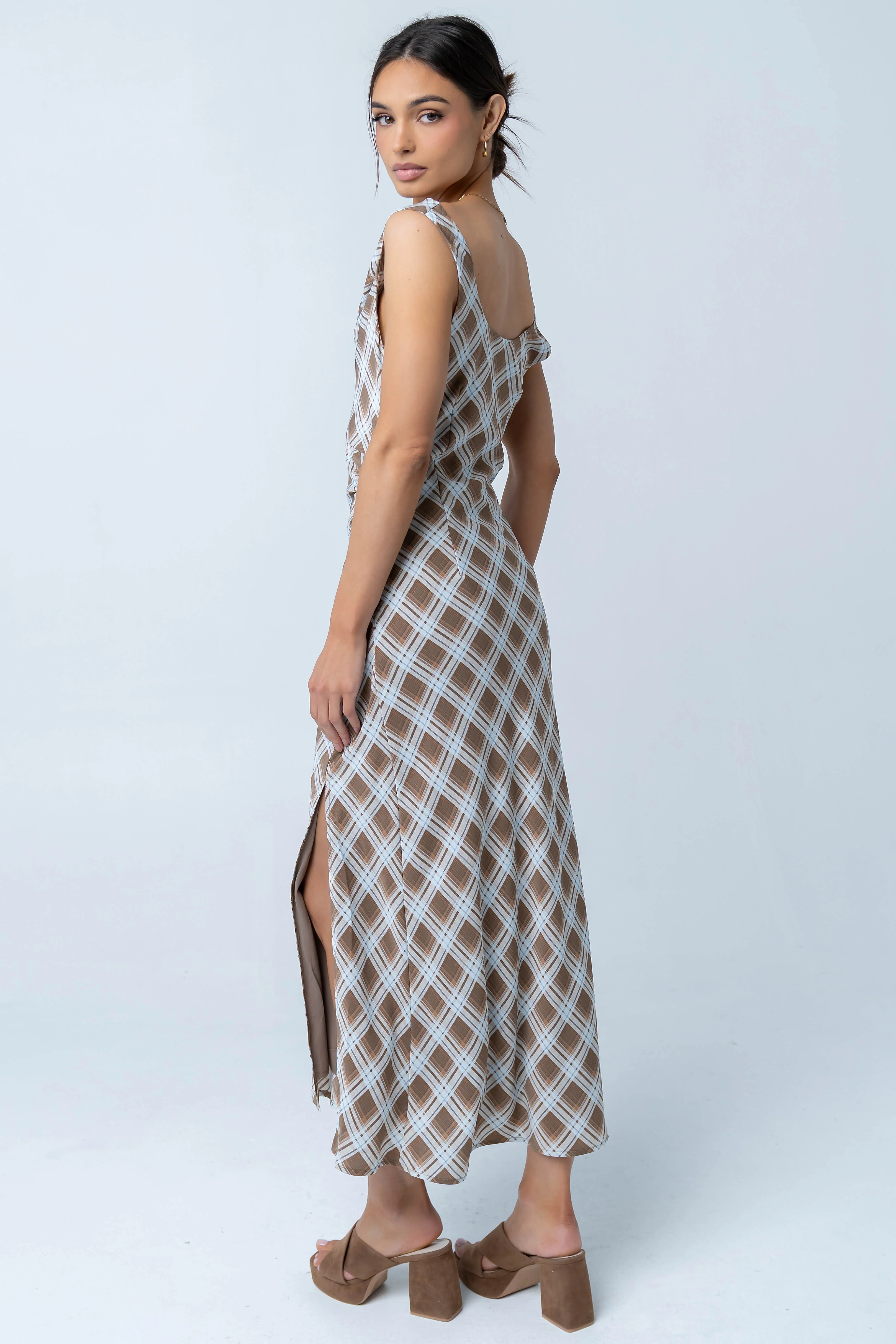 Renae Plaid Maxi Dress - Image 7
