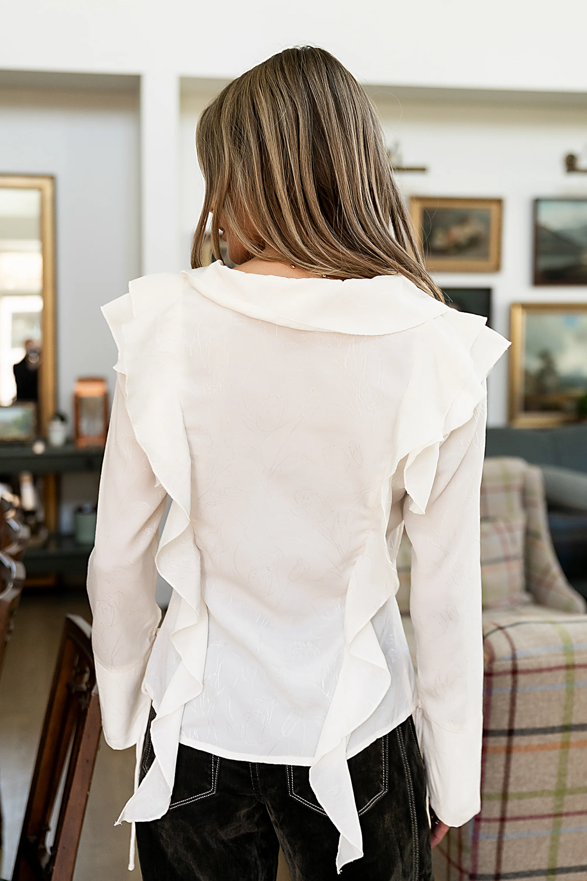 Renae Sheer Ruffle Blouse - FINAL SALE - Image 3
