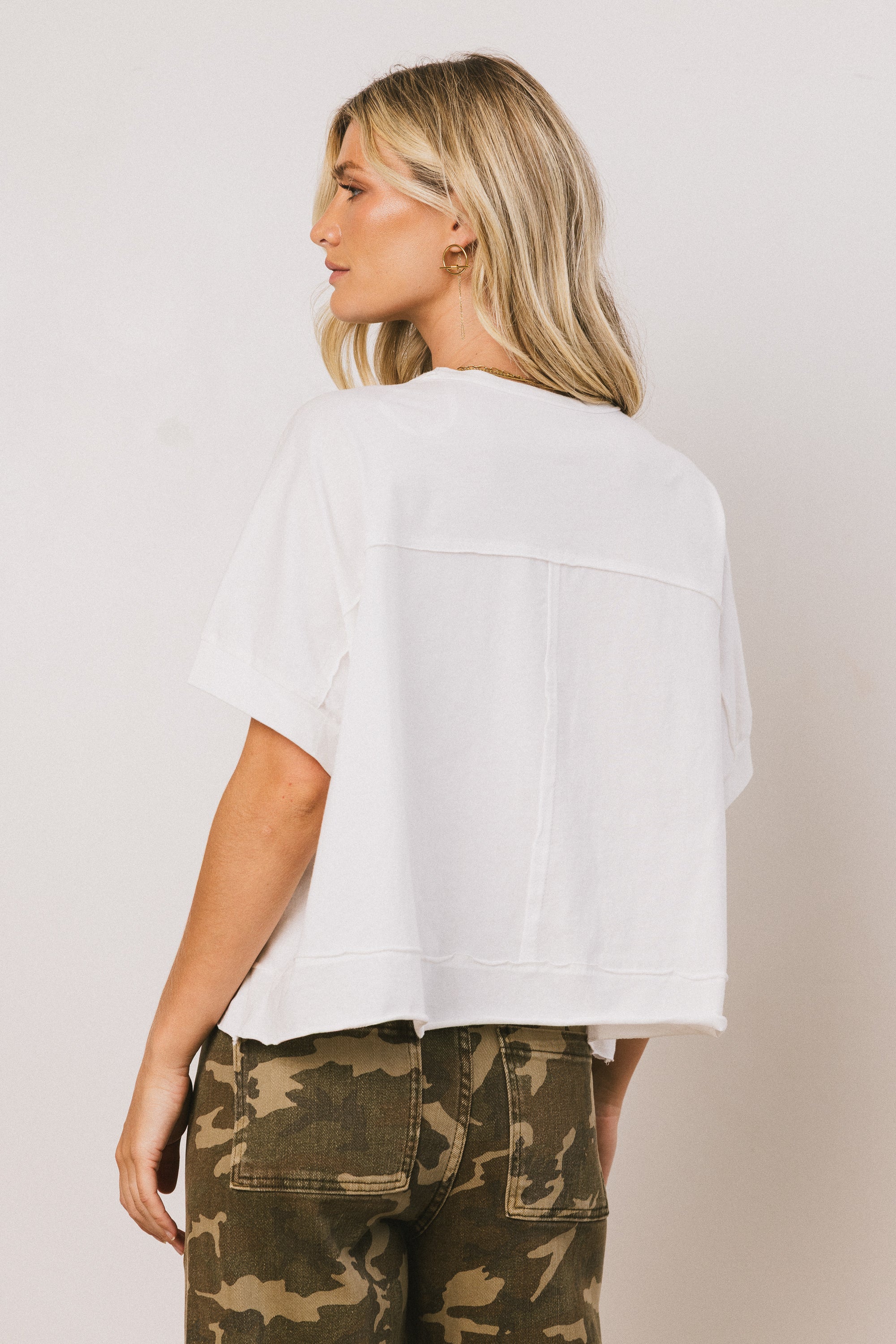 Ria Boxy Tee in White - FINAL SALE - Image 6
