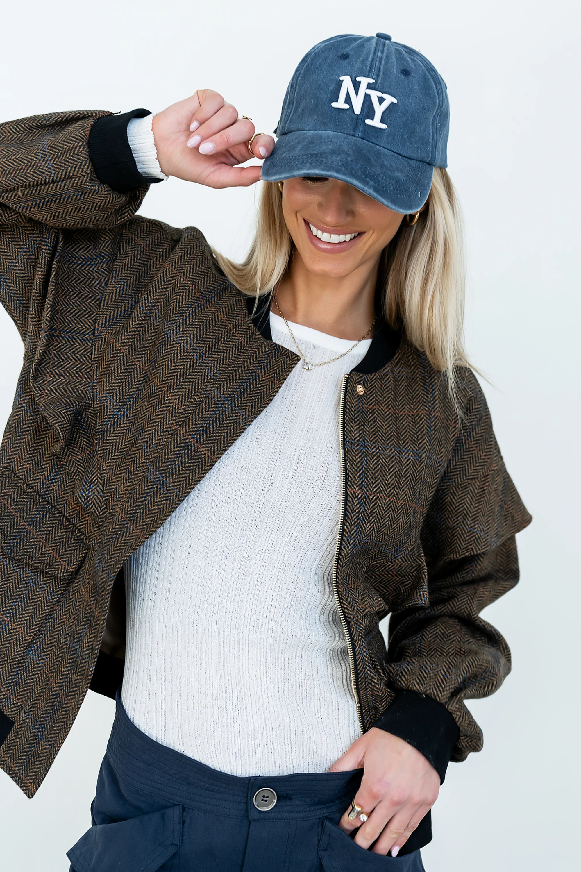 Ricky Herringbone Bomber Jacket - FINAL SALE