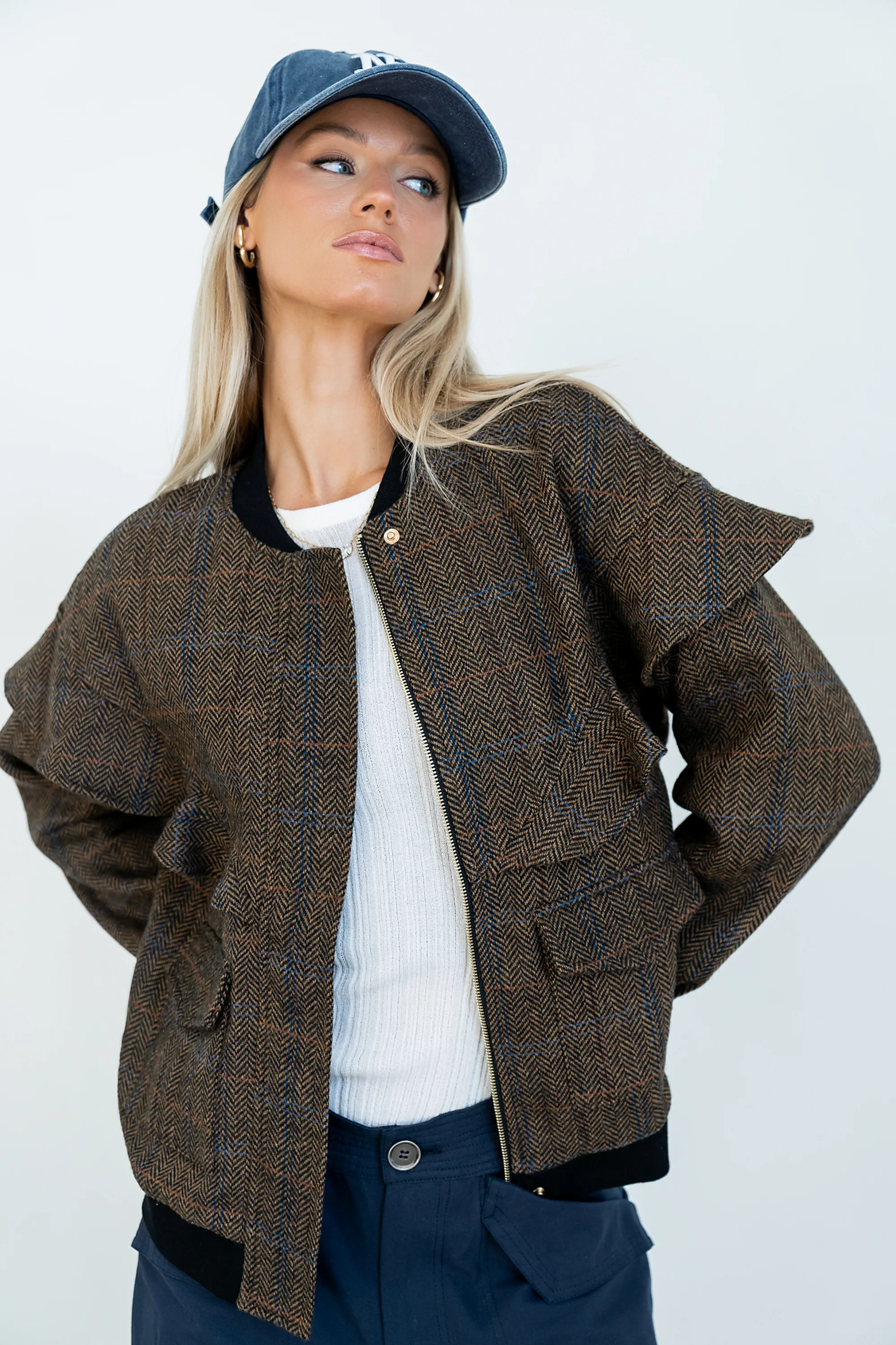 Ricky Herringbone Bomber Jacket - FINAL SALE - Image 2