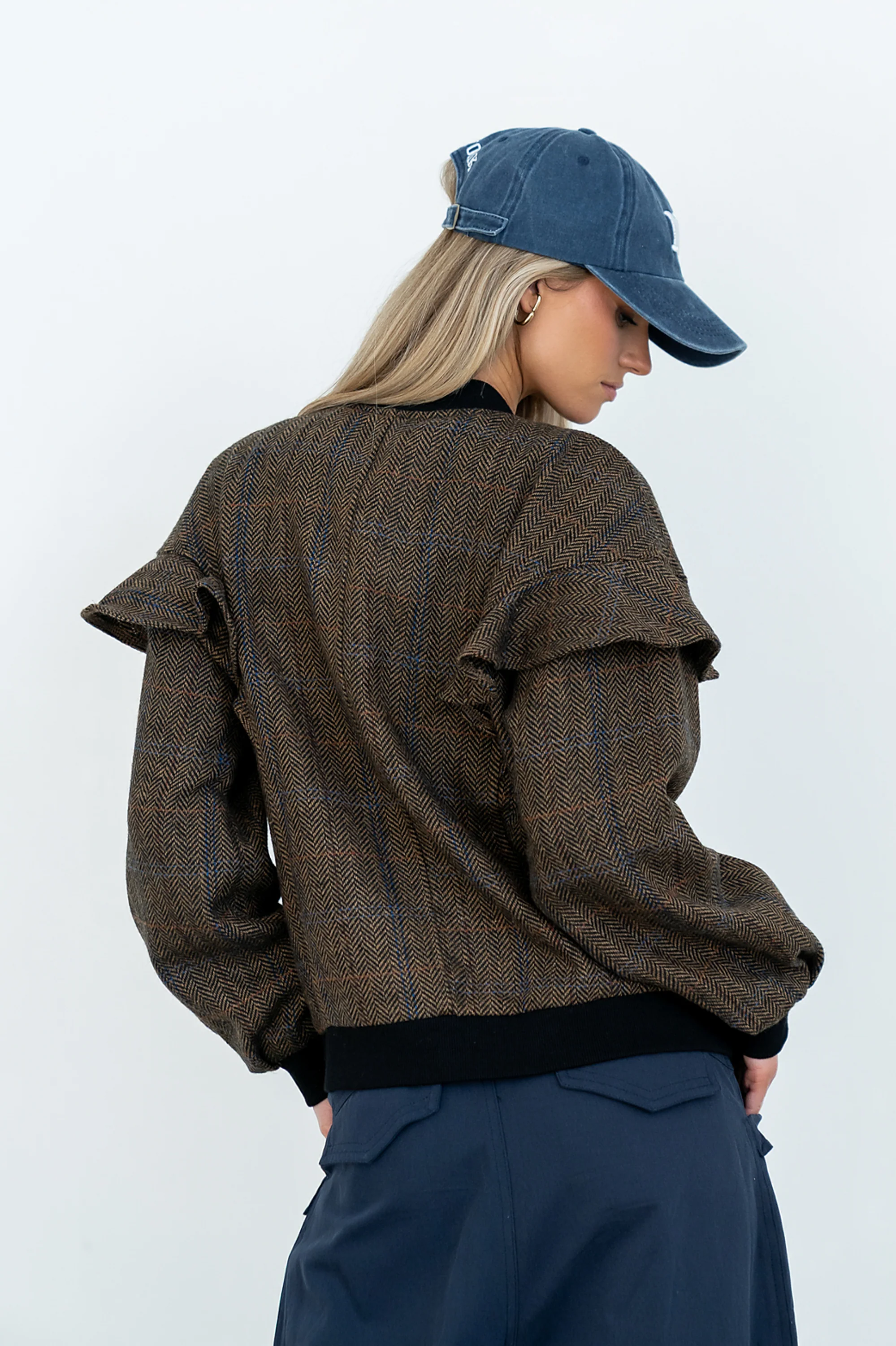 Ricky Herringbone Bomber Jacket - FINAL SALE - Image 3