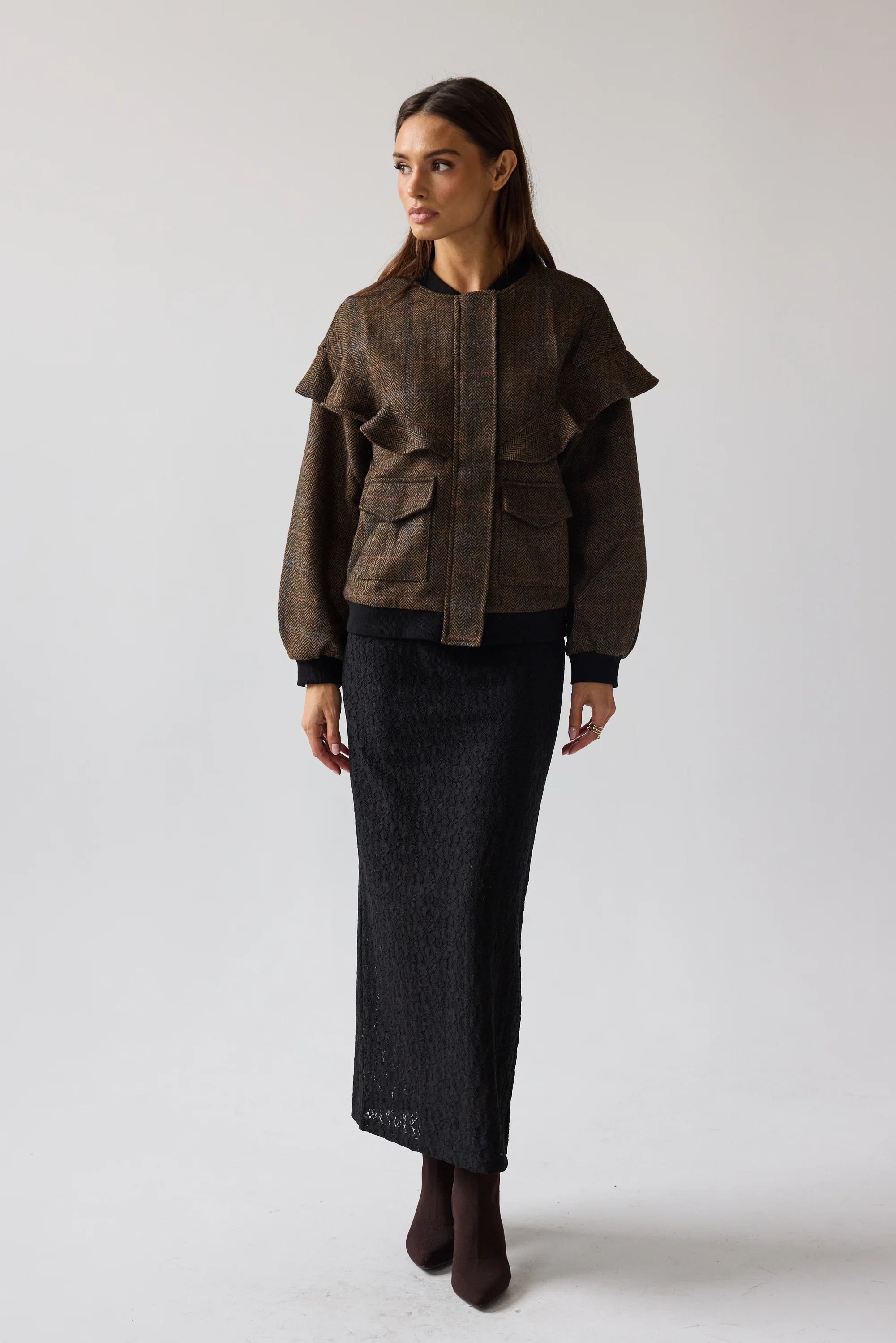 Ricky Herringbone Bomber Jacket - FINAL SALE - Image 6