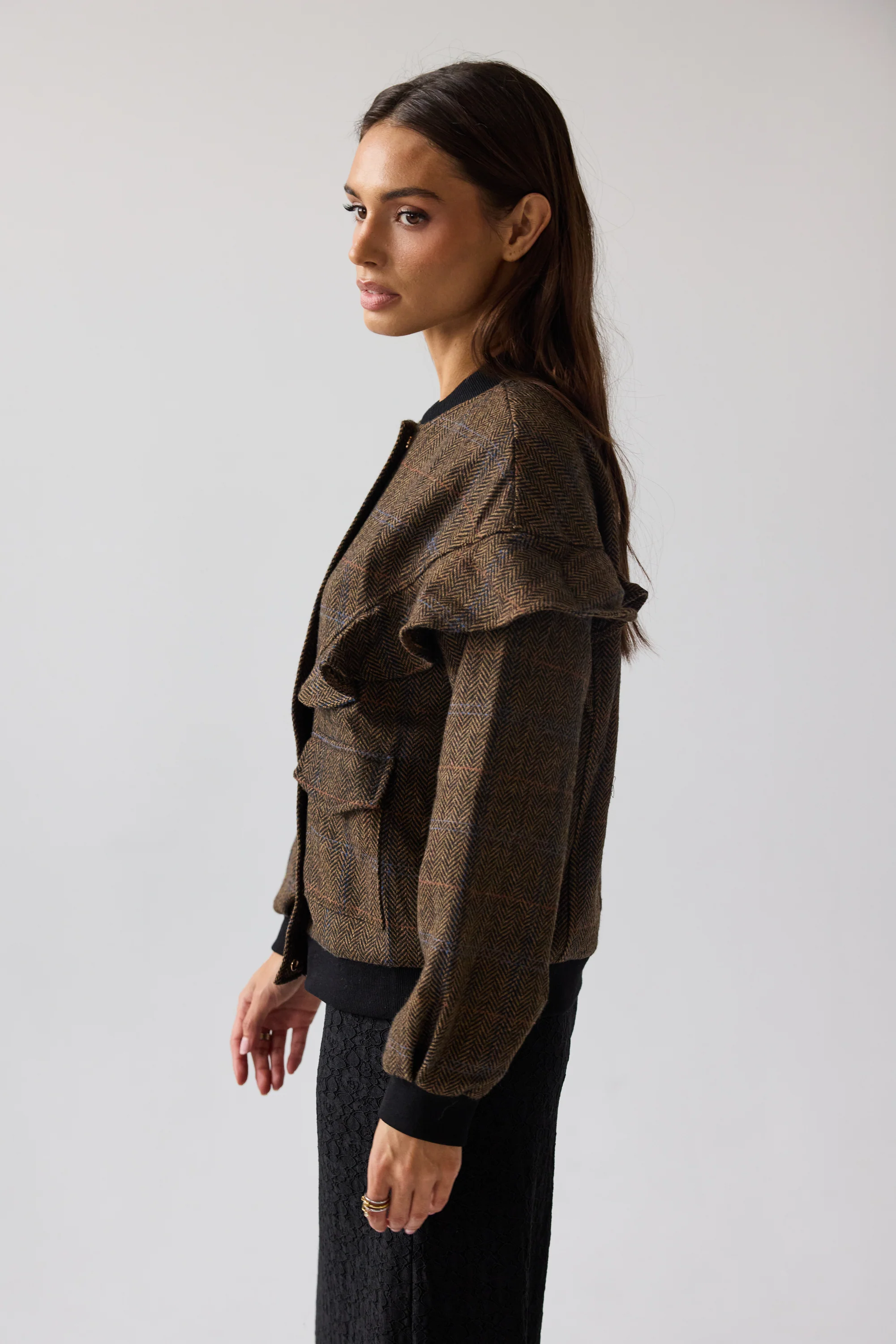 Ricky Herringbone Bomber Jacket - FINAL SALE - Image 7