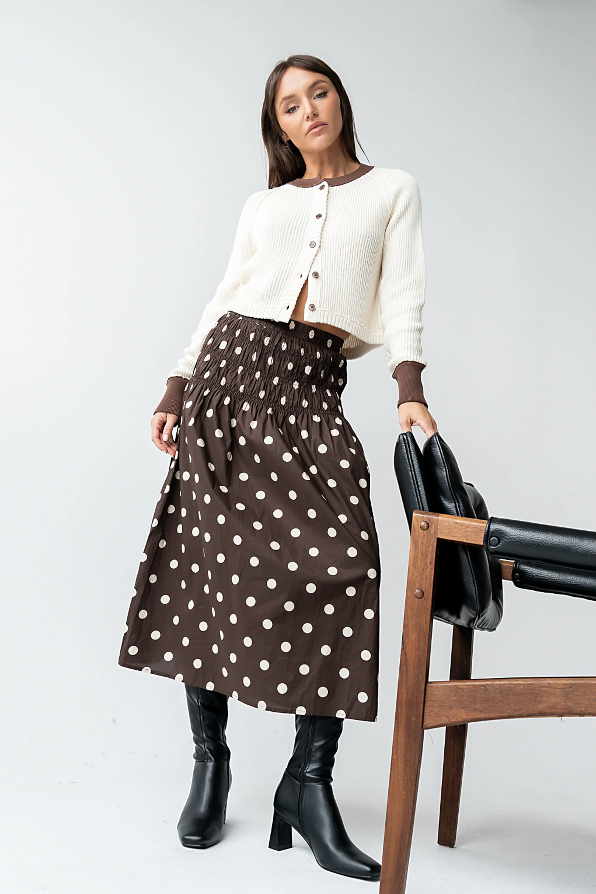 Ricky Polka Dot Midi Skirt - Image 4