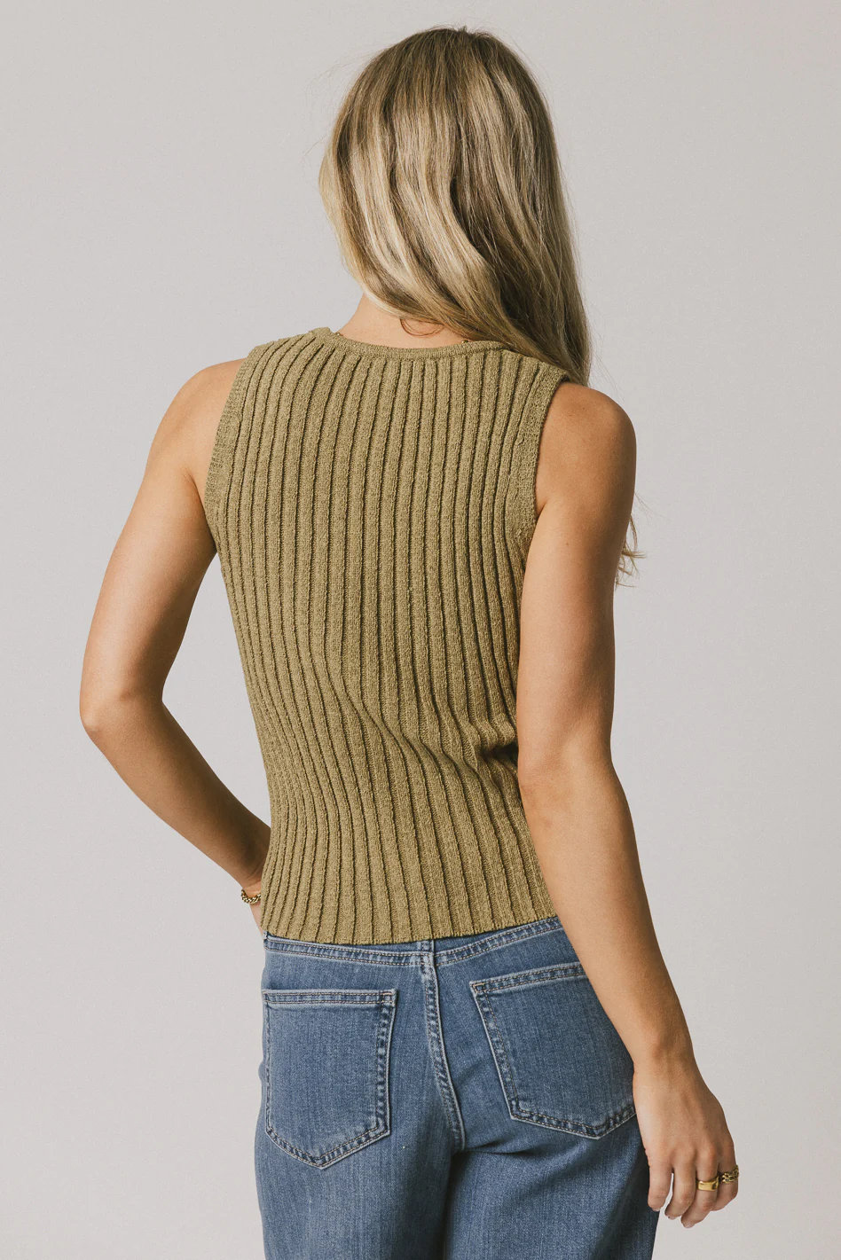 Riley Ribbed Top in Olive - FINAL SALE - Image 3