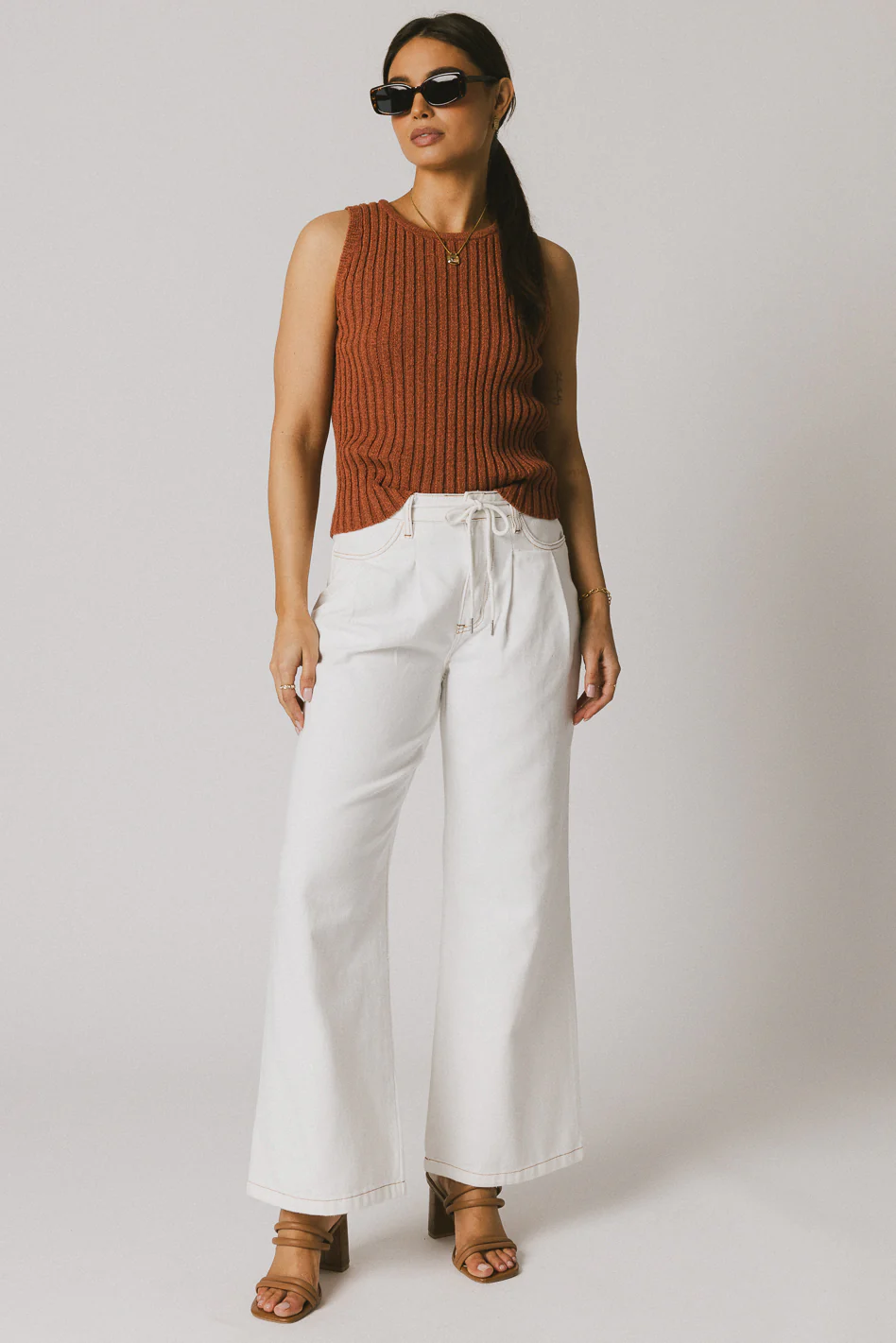 Riley Ribbed Top in Clay - FINAL SALE - Image 2