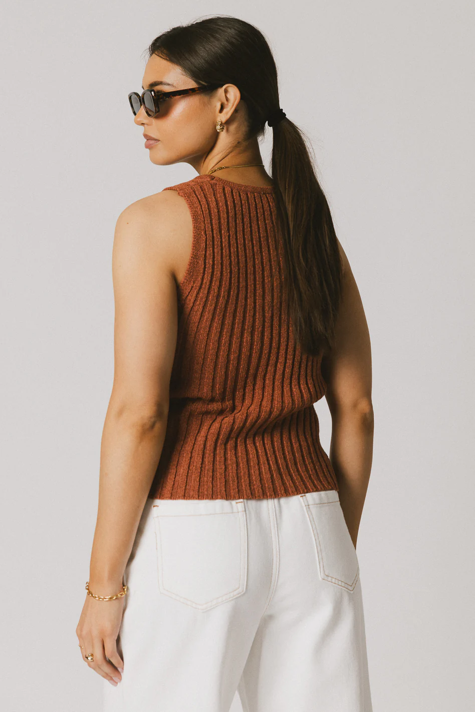 Riley Ribbed Top in Clay - FINAL SALE - Image 4