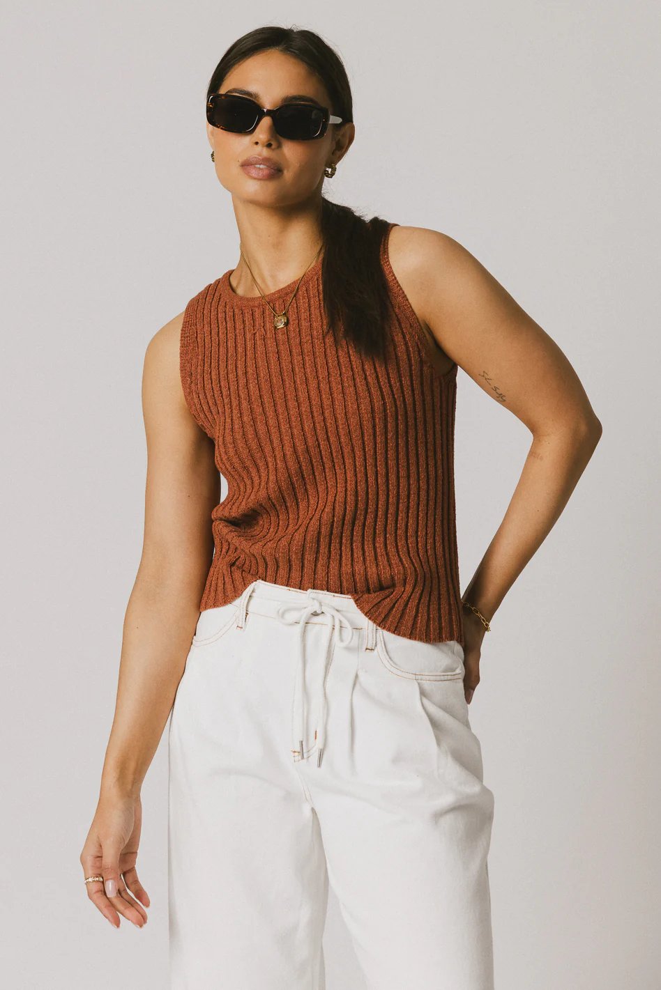 Riley Ribbed Top in Clay - FINAL SALE - Image 5