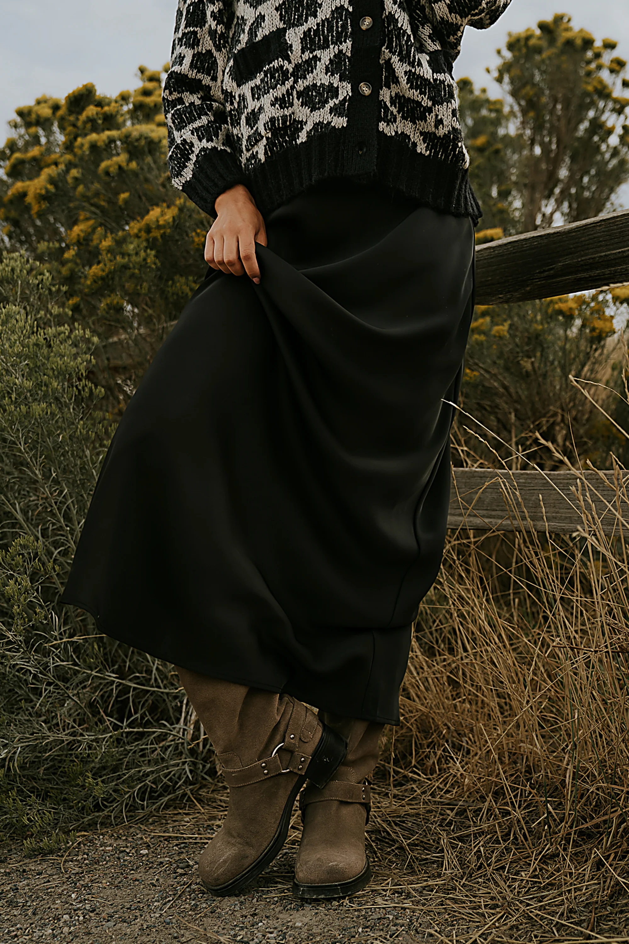 Robbin Satin Maxi Skirt in Black - FINAL SALE - Image 3