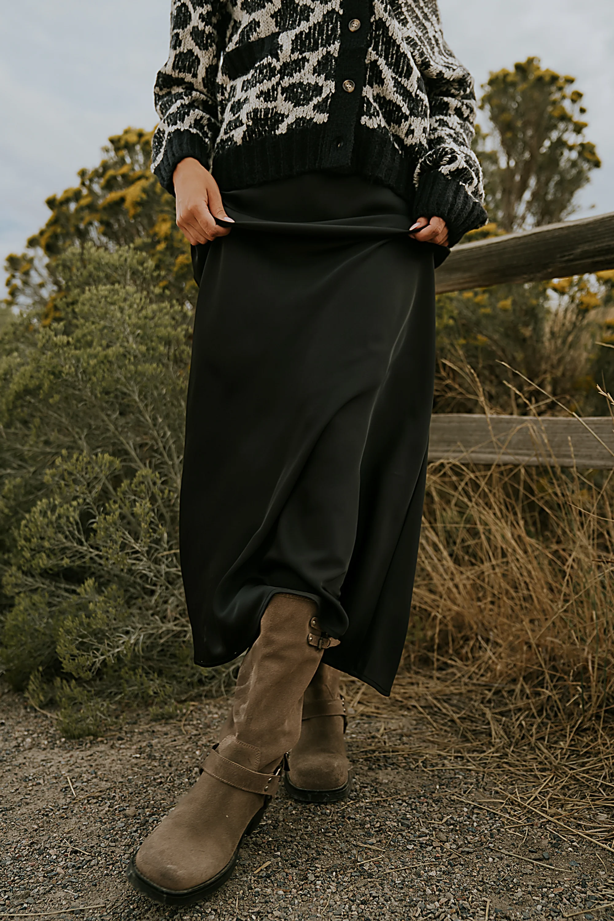 Robbin Satin Maxi Skirt in Black - FINAL SALE - Image 5