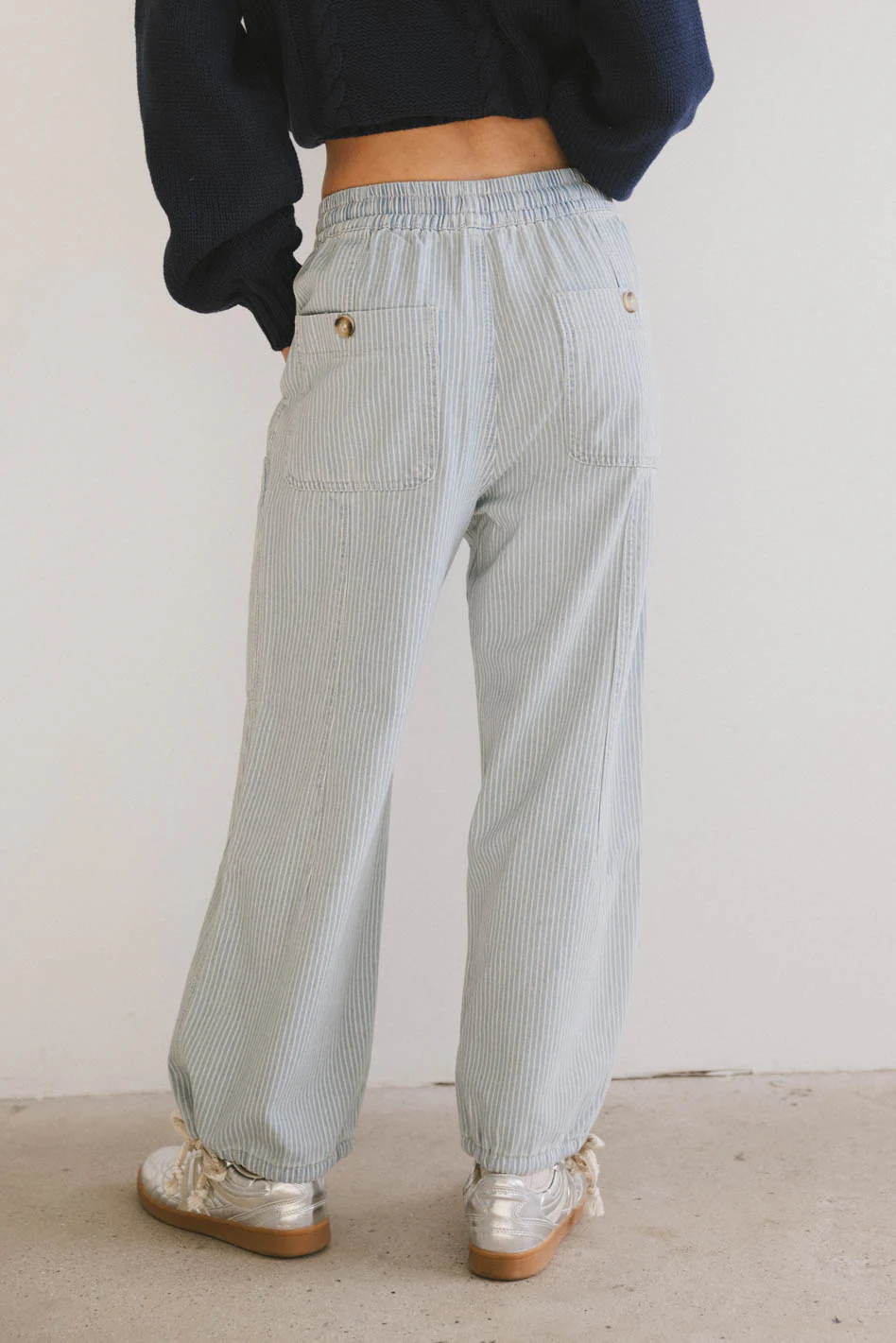 Robyn Striped Pants in Denim - FINAL SALE - Image 4