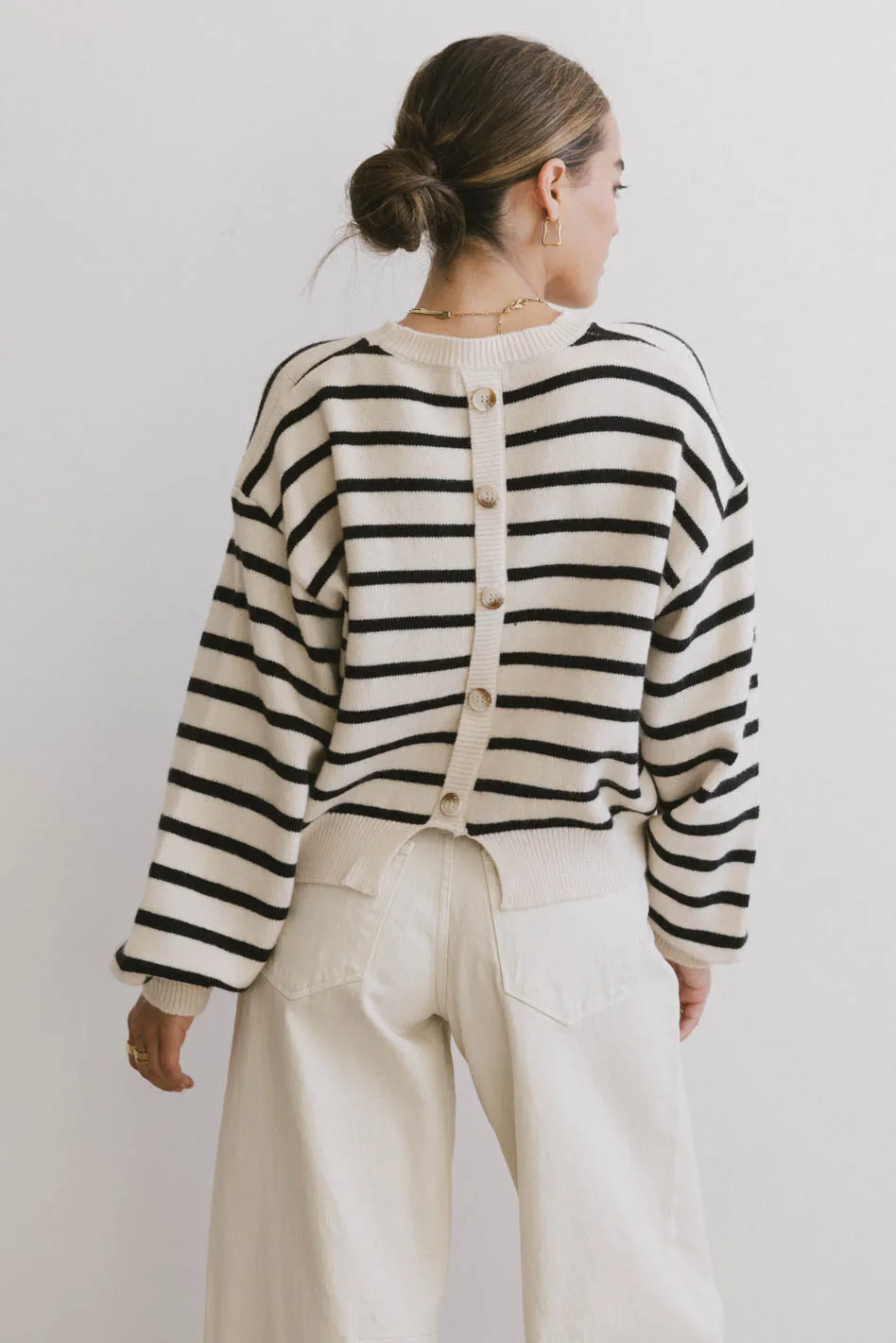 Roelle Striped Sweater in Black - FINAL SALE