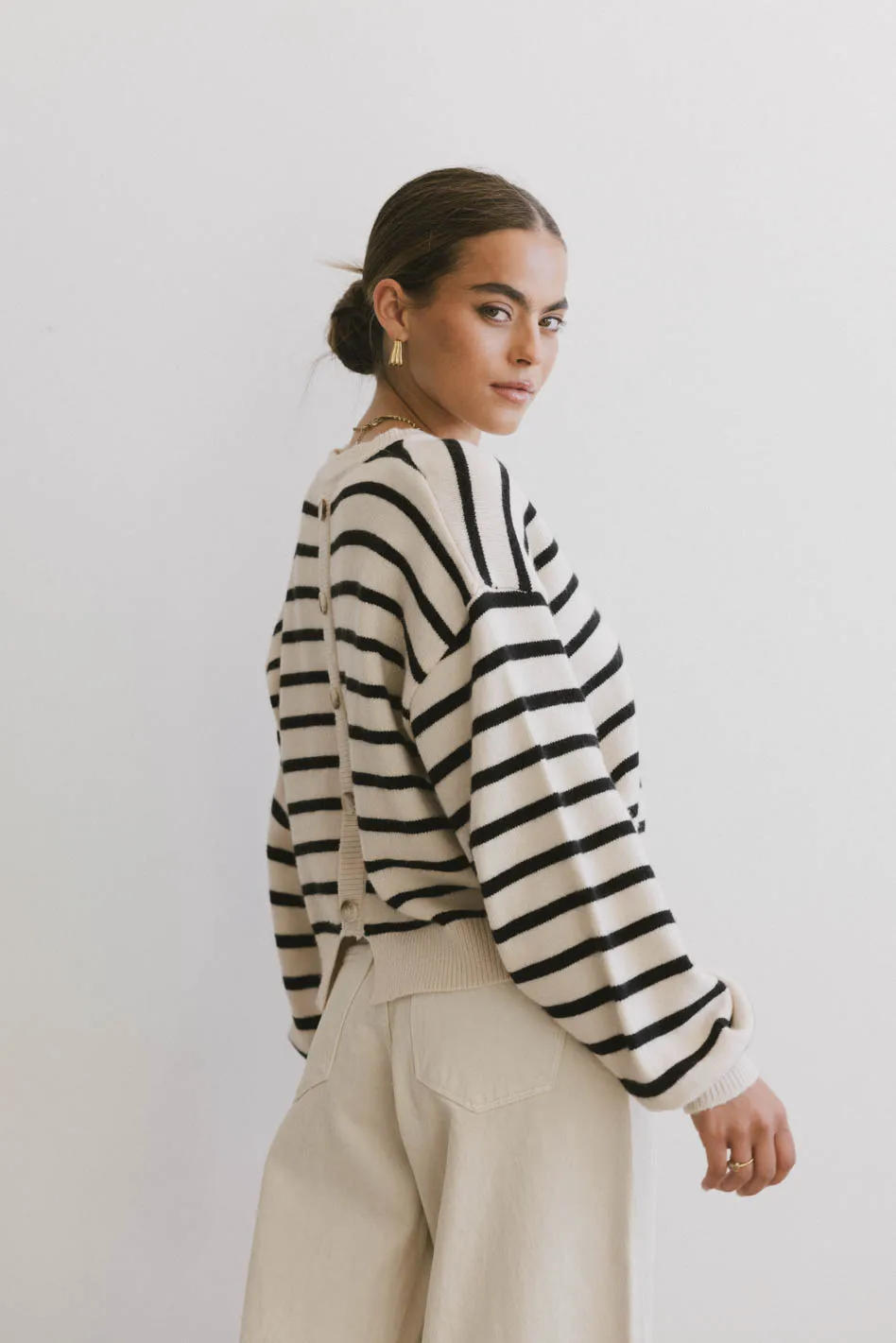 Roelle Striped Sweater in Black - FINAL SALE - Image 4
