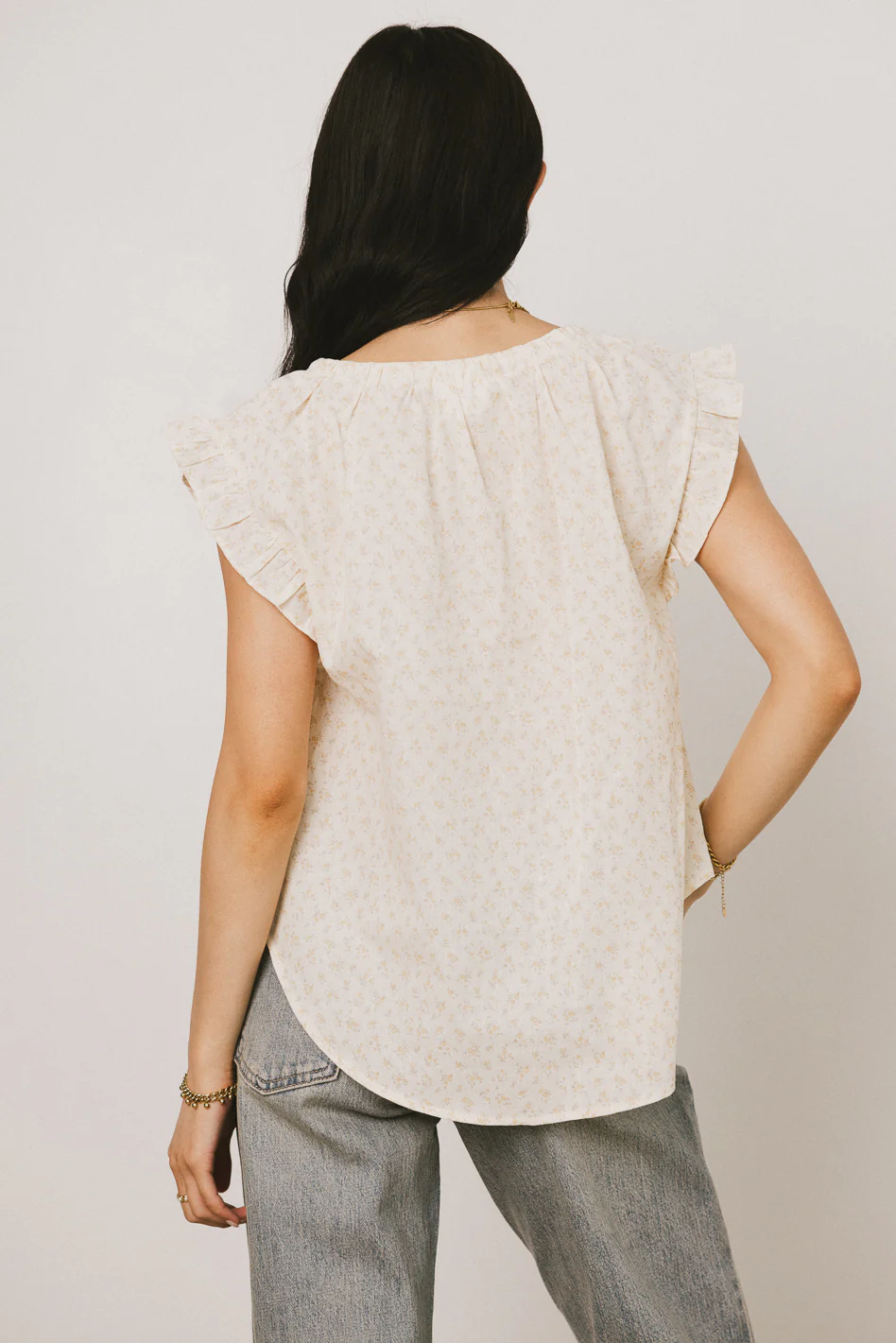 Rome Floral Blouse in Yellow - FINAL SALE - Image 3