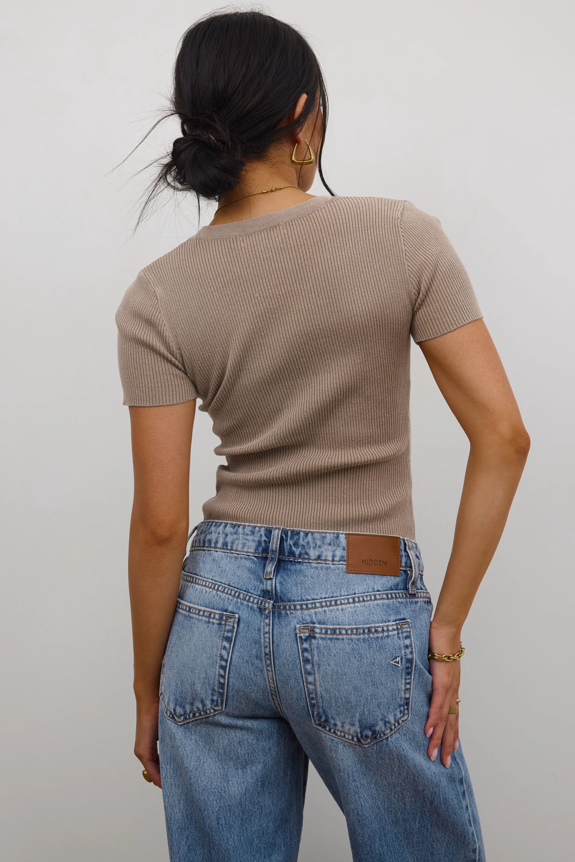 Rome Ribbed Top in Mocha - FINAL SALE - Image 2